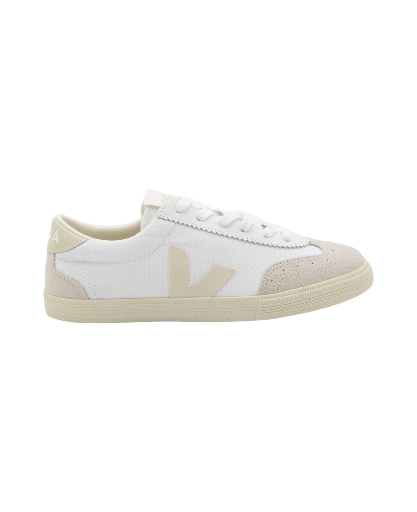 Veja White Leather Sneakers - WHITE_PIERRE