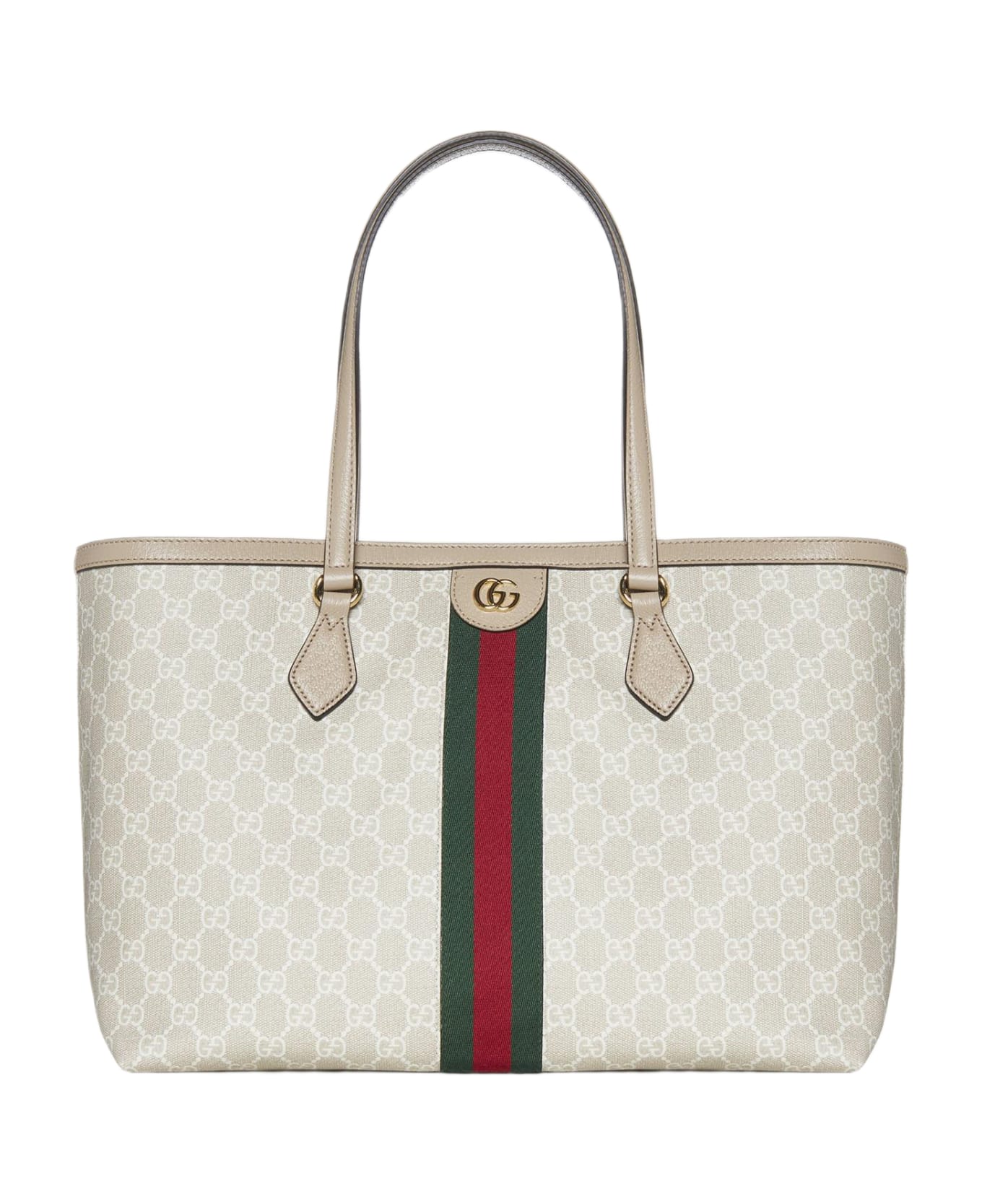 Gucci Ophidia Gg Canvas Medium Tote Bag - Beige/white トートバッグ