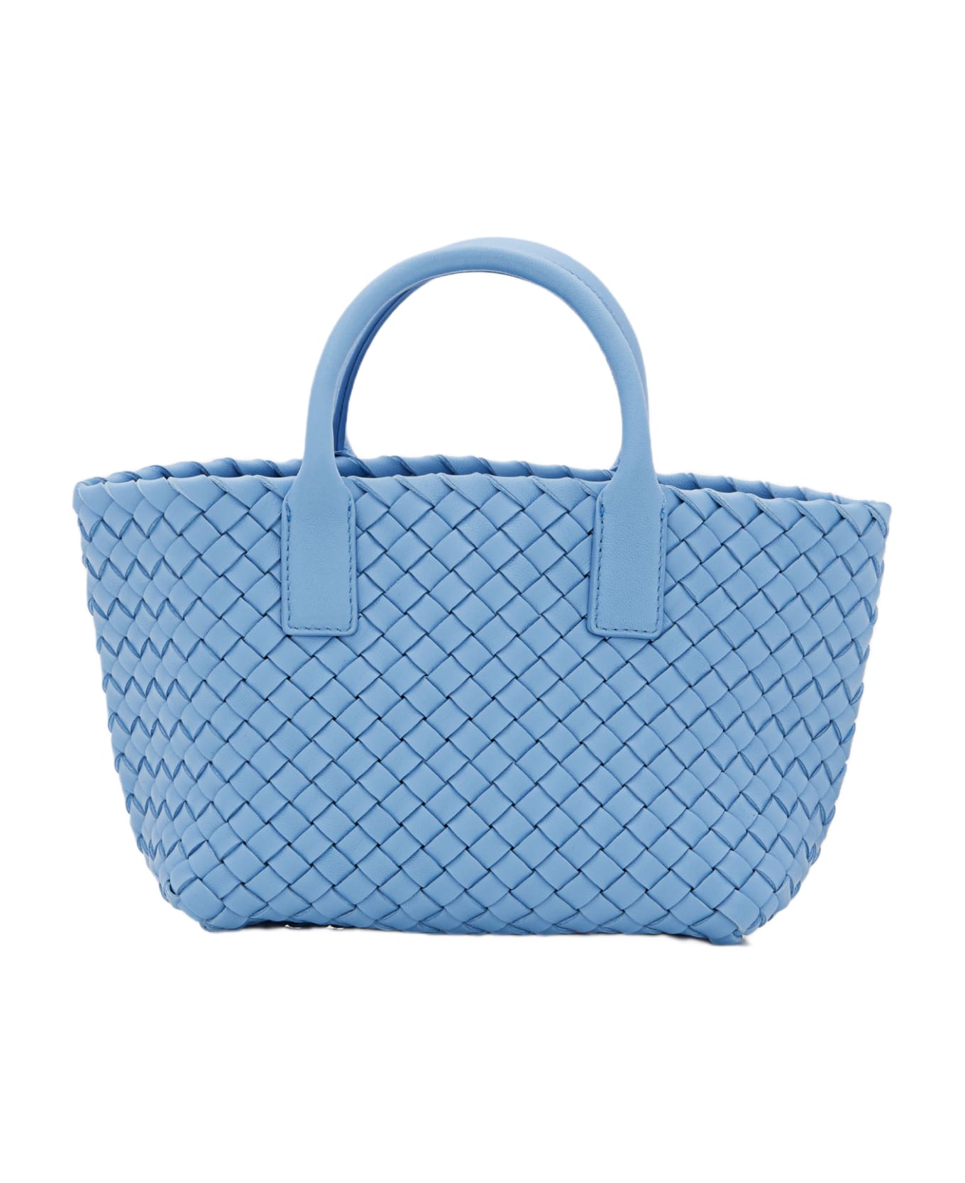 Bottega Veneta Cerulean Blue Leather Mini Cabat Handbag - Clear Blue トートバッグ