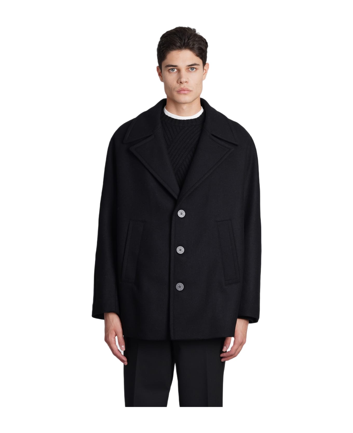 Neil Barrett Coat In Black Wool - black