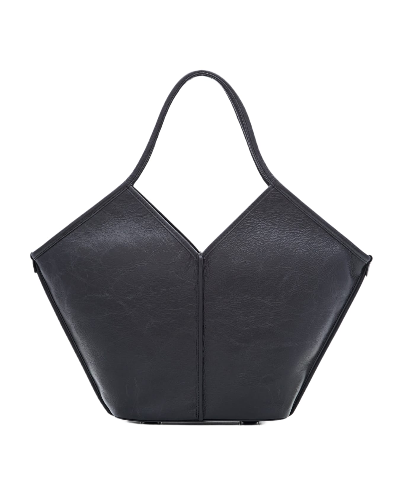 Hereu Calella Distressed Leather Tote Bag - Black