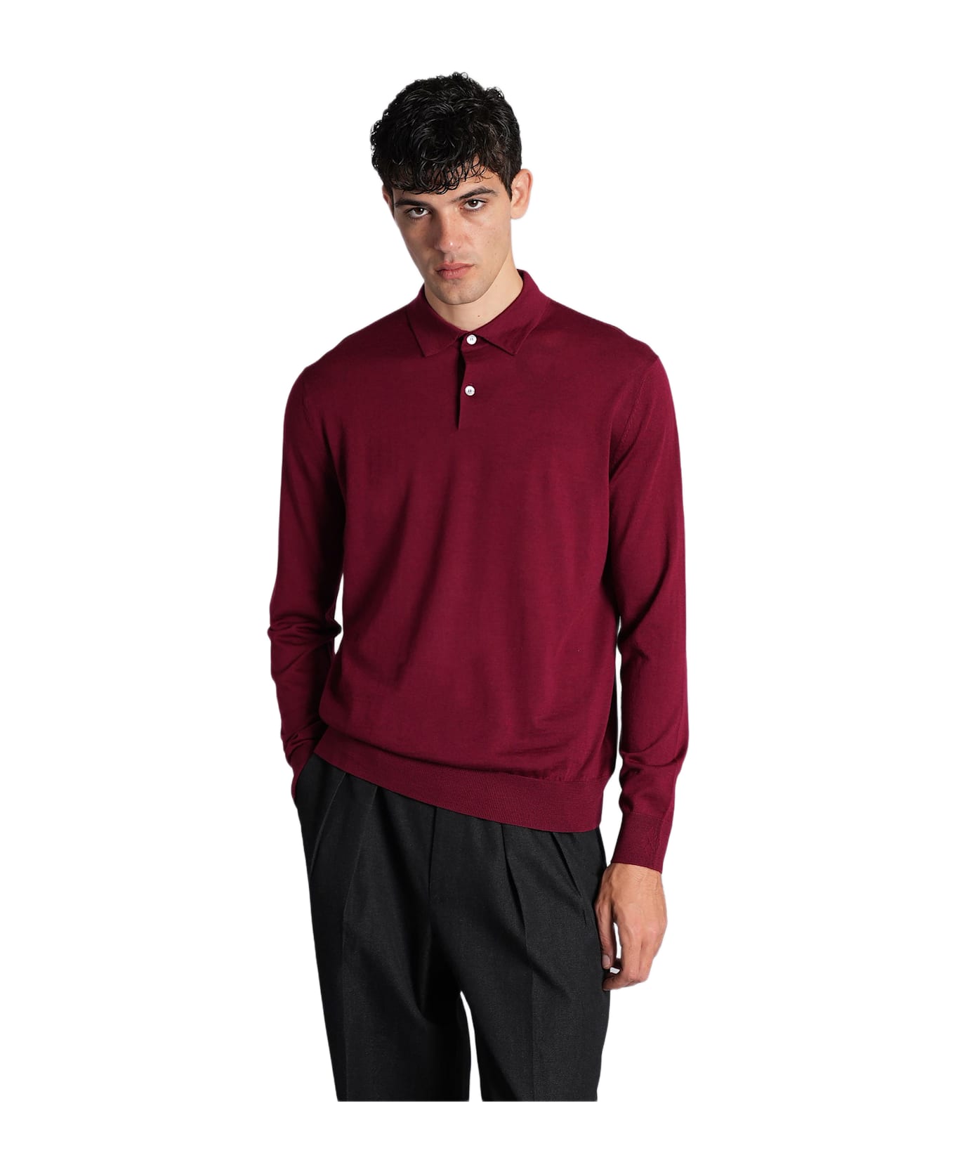Ballantyne Polo In Red Wool - red