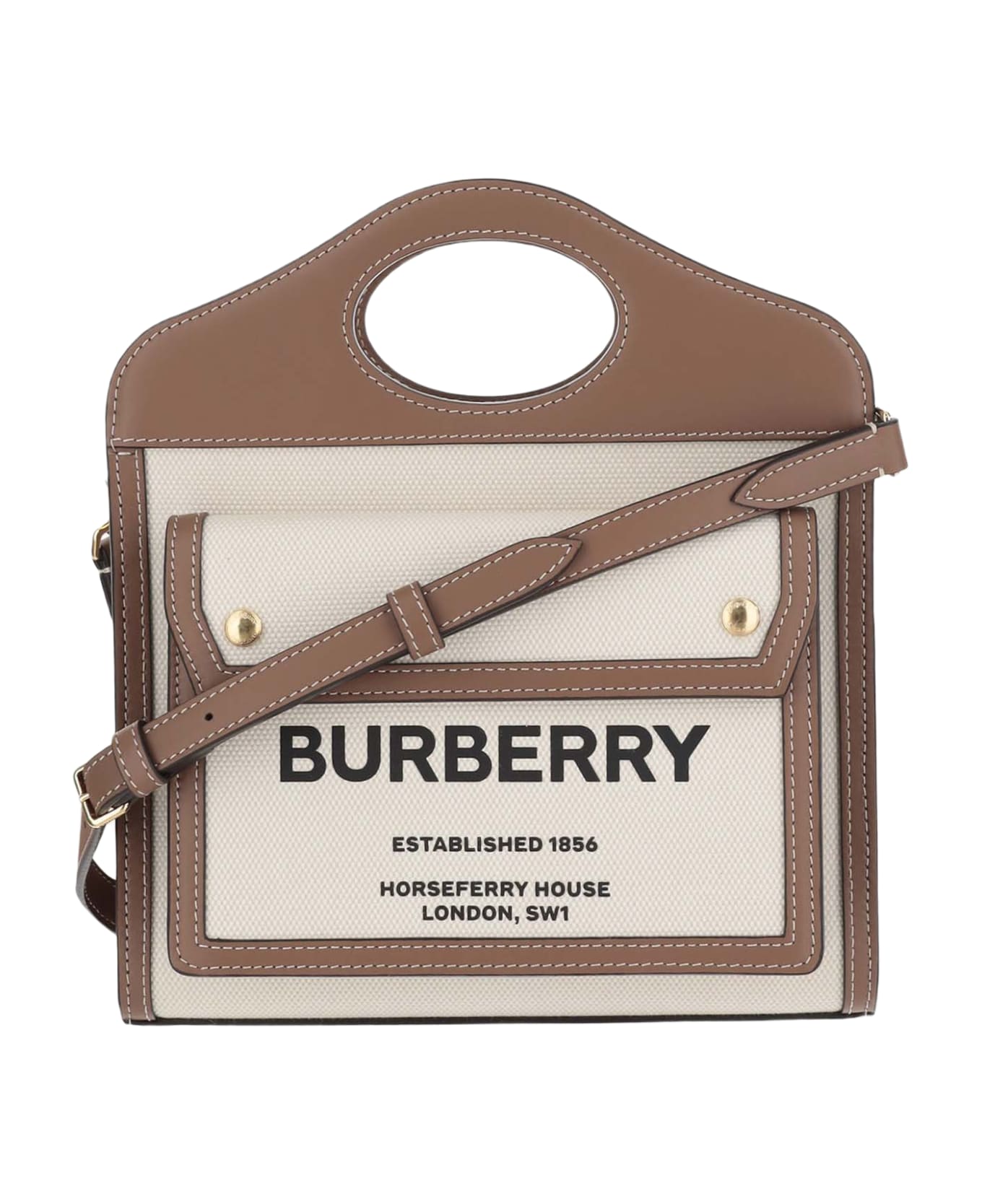 Burberry Pocket Mini Handbag - Beige
