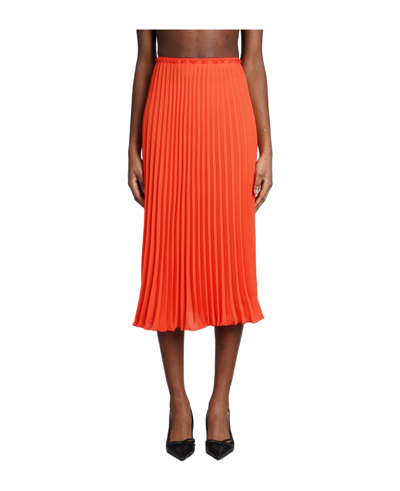 RED Valentino Skirt In Orange Synthetic Fibers - orange