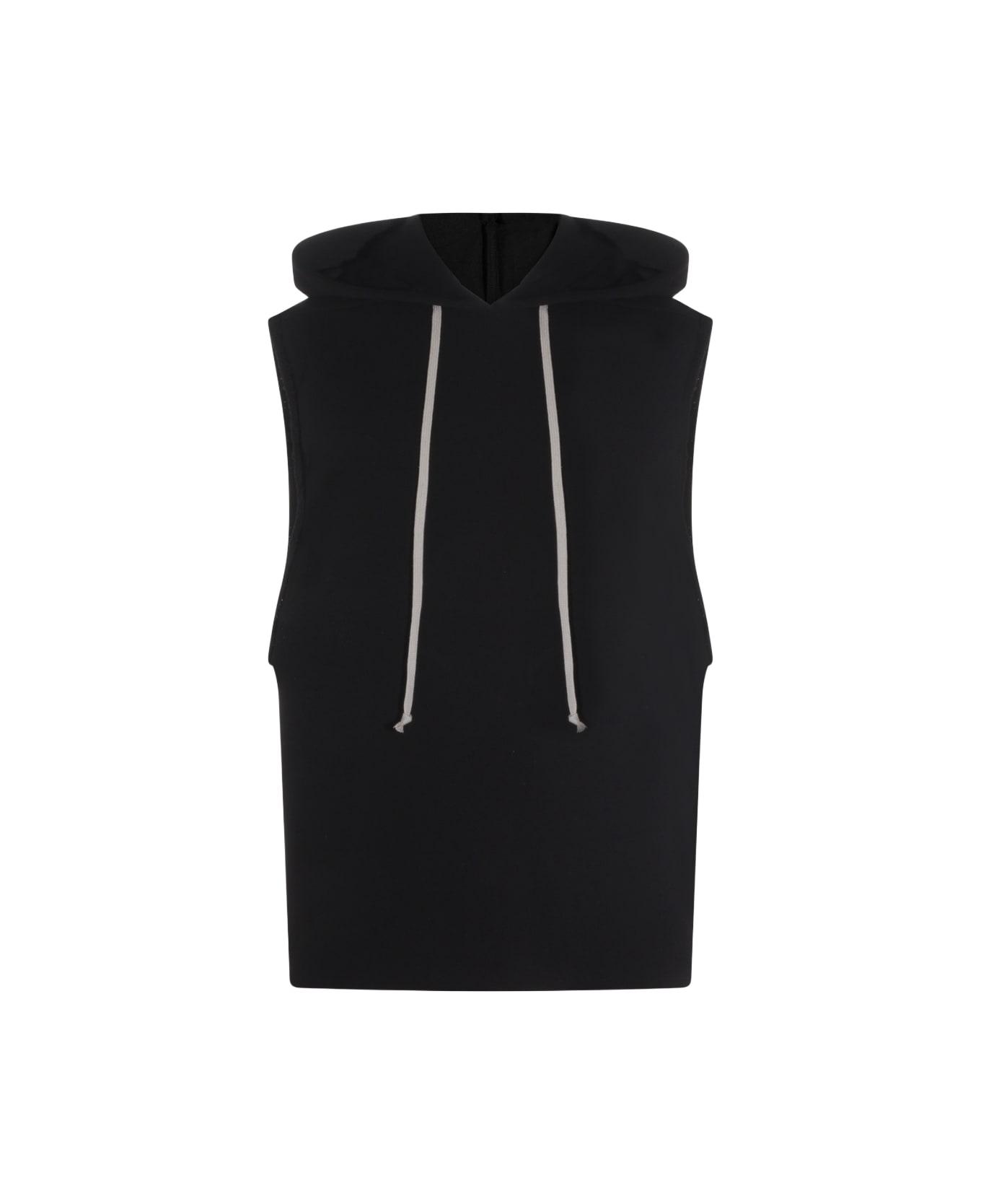 Rick Owens Black Cotton Sweatshirt - BLACK