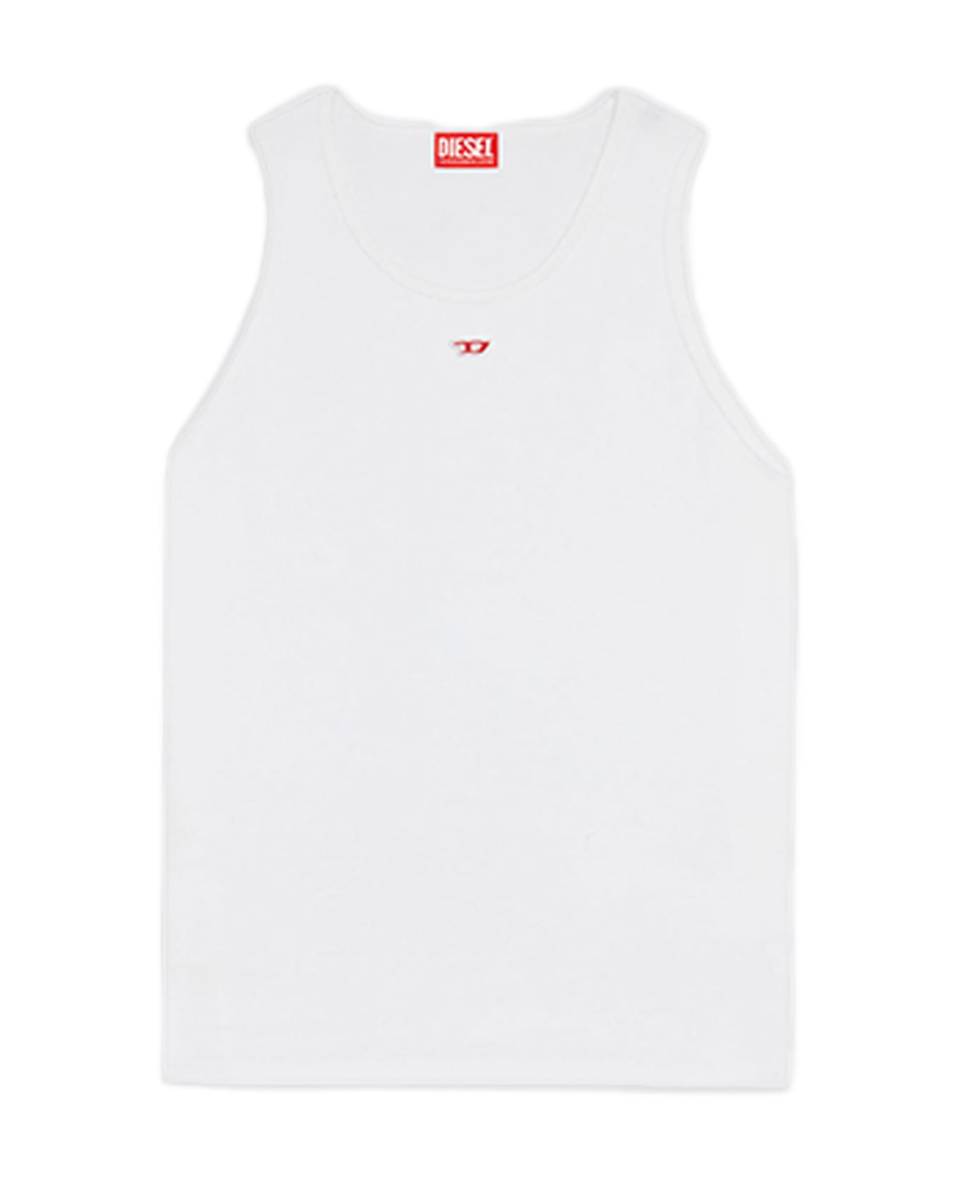 Diesel T-lifty-d White ribbed cotton tank top - T Lifty d - Bianco