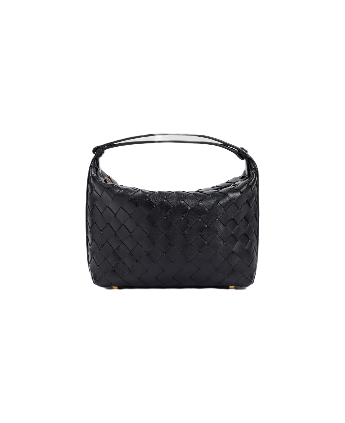 Bottega Veneta Mini Wallace Intreccio 15 Handbag - Black