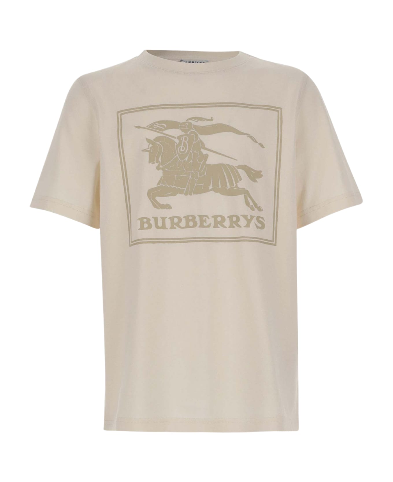 Burberry Cotton T-shirt With Logo - PALE CREAM