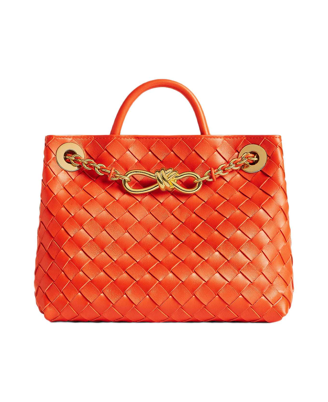 Bottega Veneta Small Andiamo Leather Handbag W/chain - ORANGEMBRASS