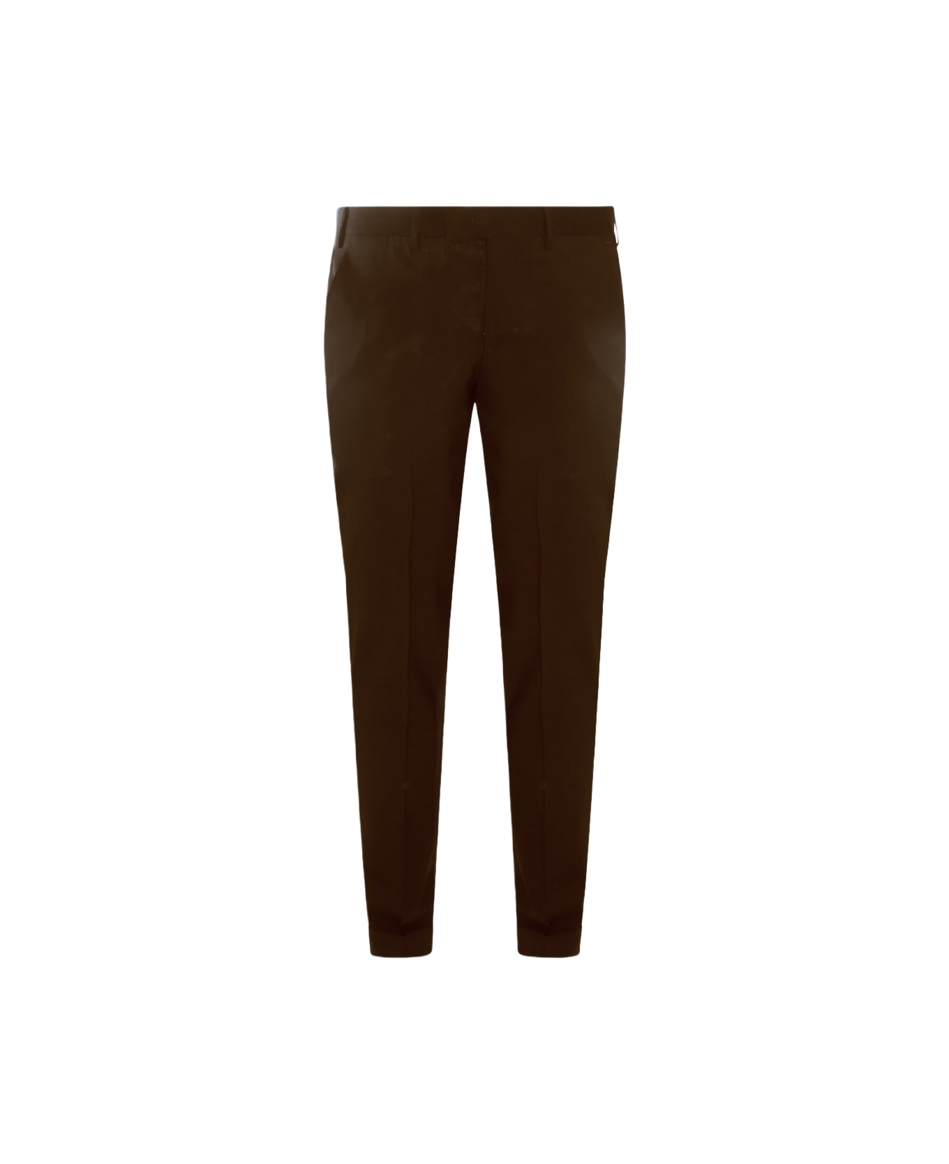 PT Torino Brown Wool Pants - Marrone scuro