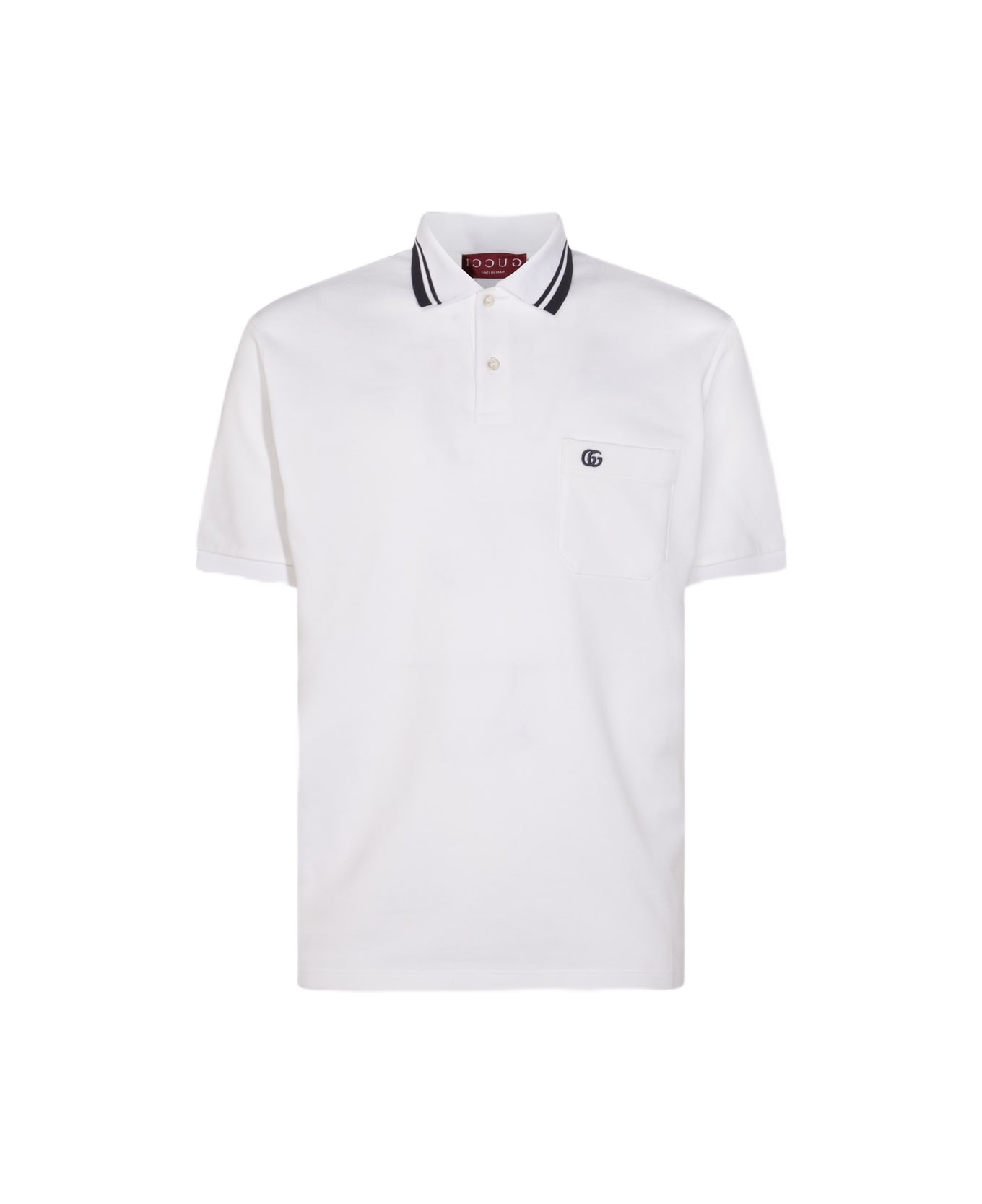 Gucci White Cotton Polo Shirt