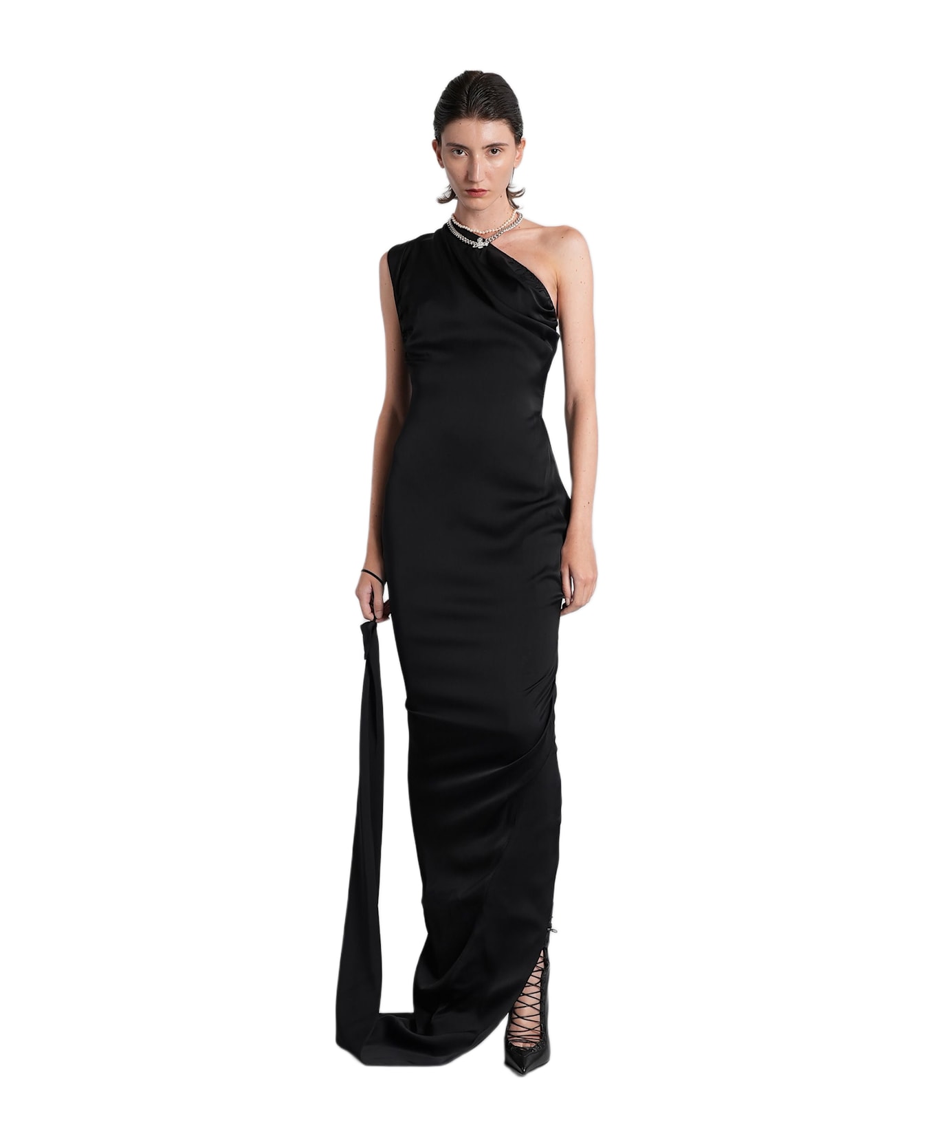 Vivienne Westwood Andreas Long Dress In Black Viscose - black
