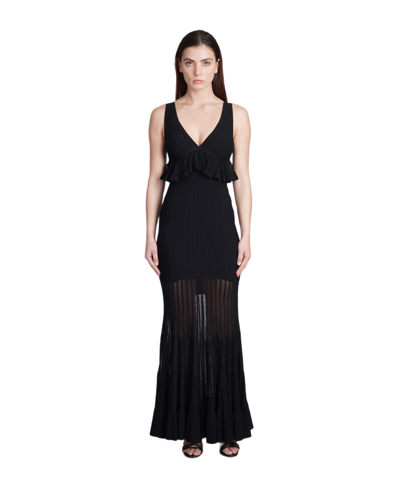 Hervé Léger Dress In Black Viscose - black