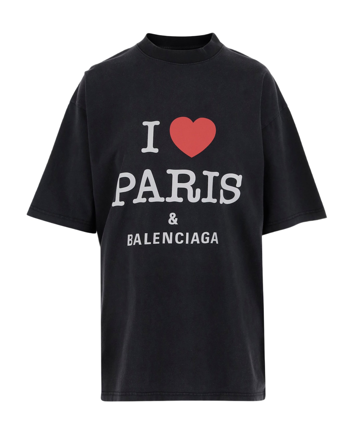 Balenciaga Black Cotton T-shirt - Black