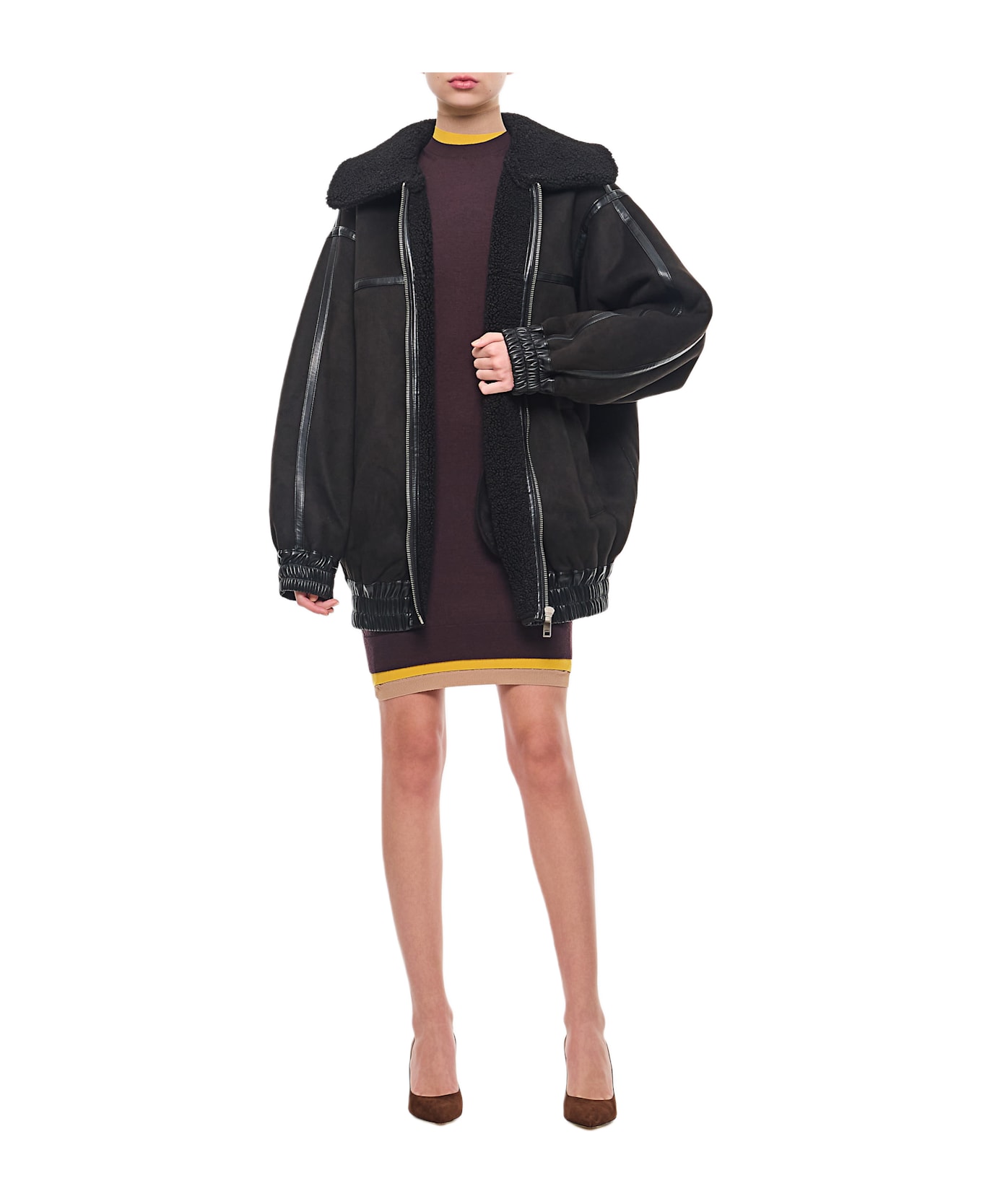 Rotate by Birger Christensen Oversized Bomber Jacket - Black