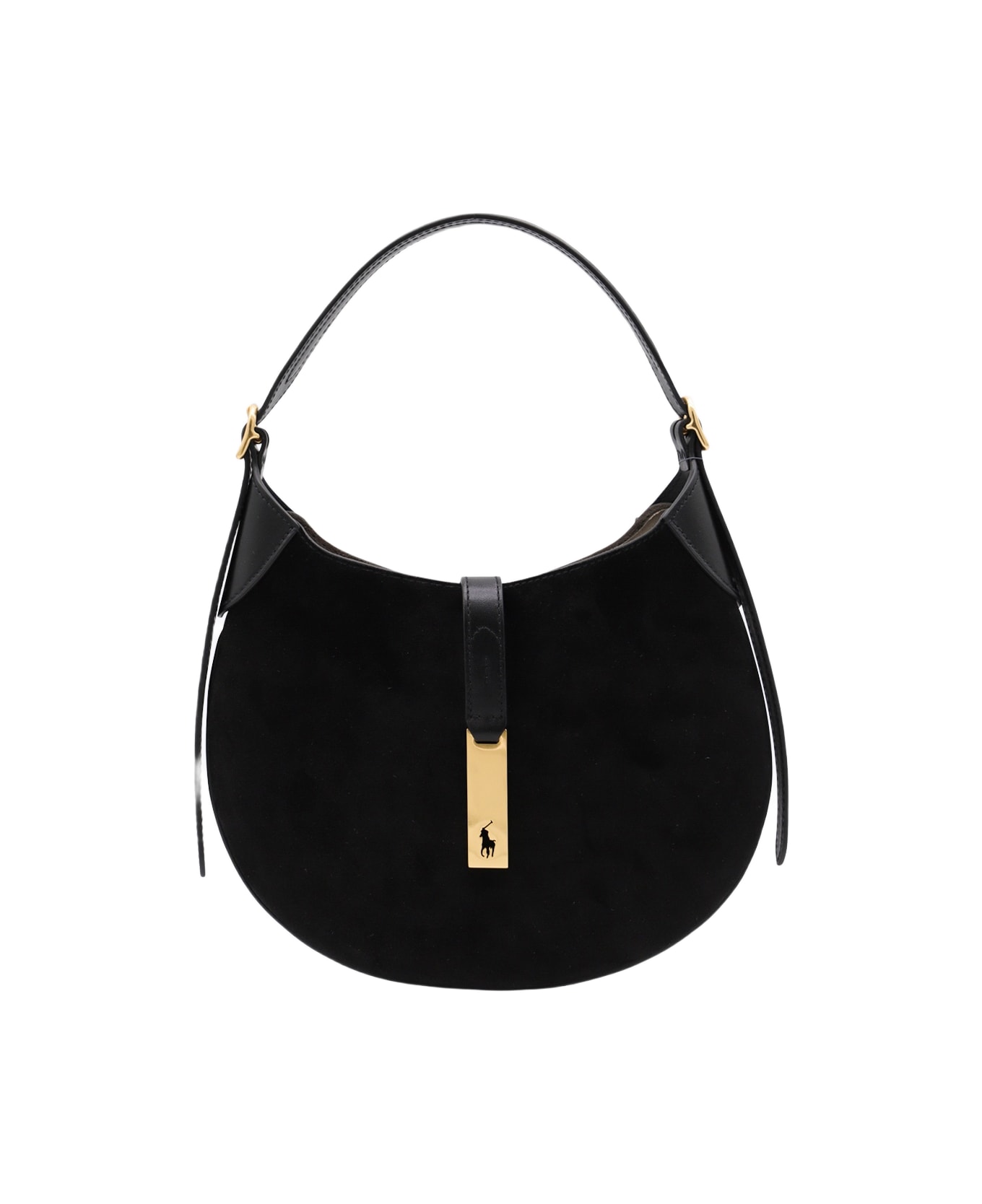 Polo Ralph Lauren Black Leather Shoulder Bag - Black