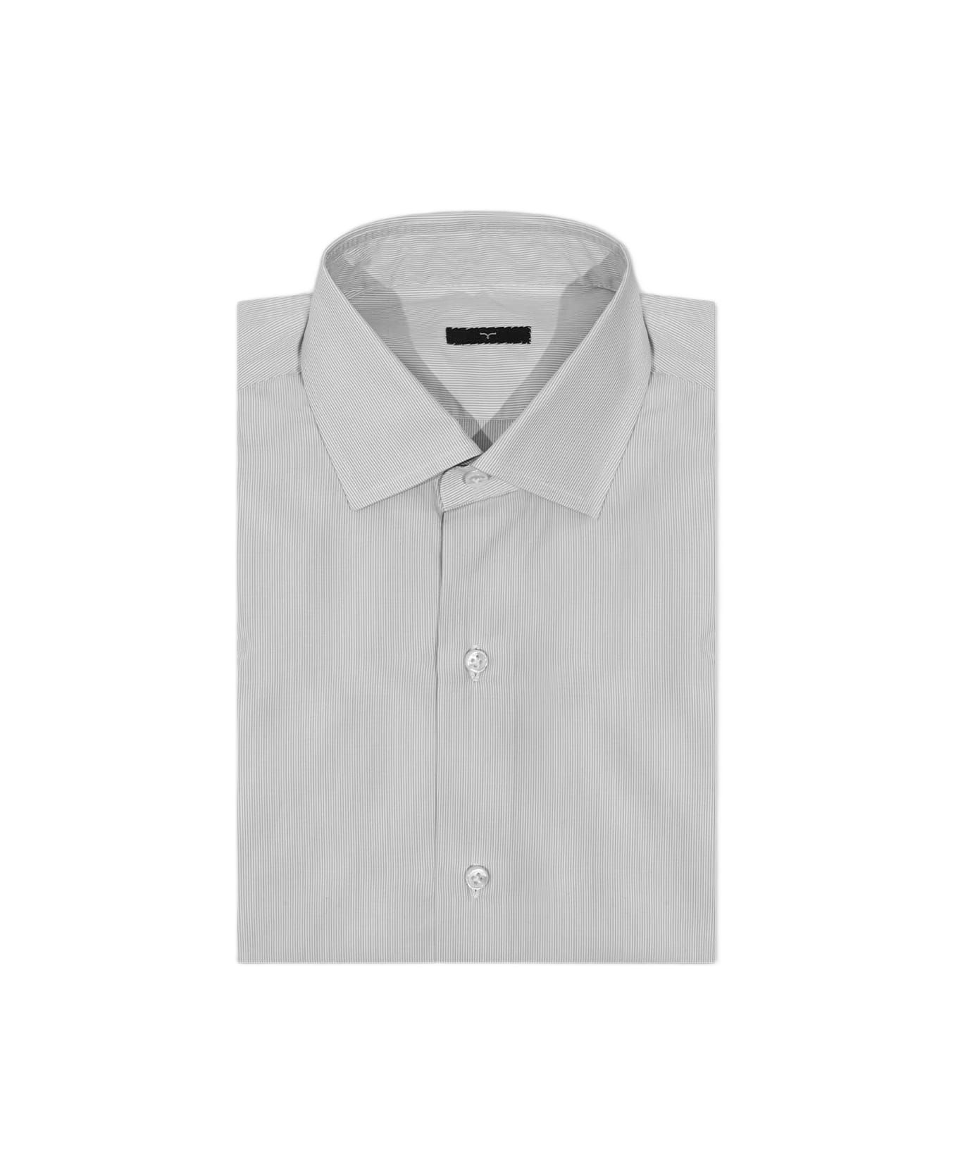 Larusmiani Tailored Cotton Shirt Mayfair Shirt - LightGray
