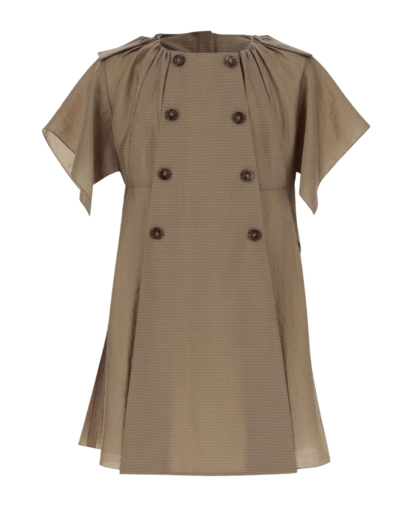Burberry Crepe Trench Dress - Beige