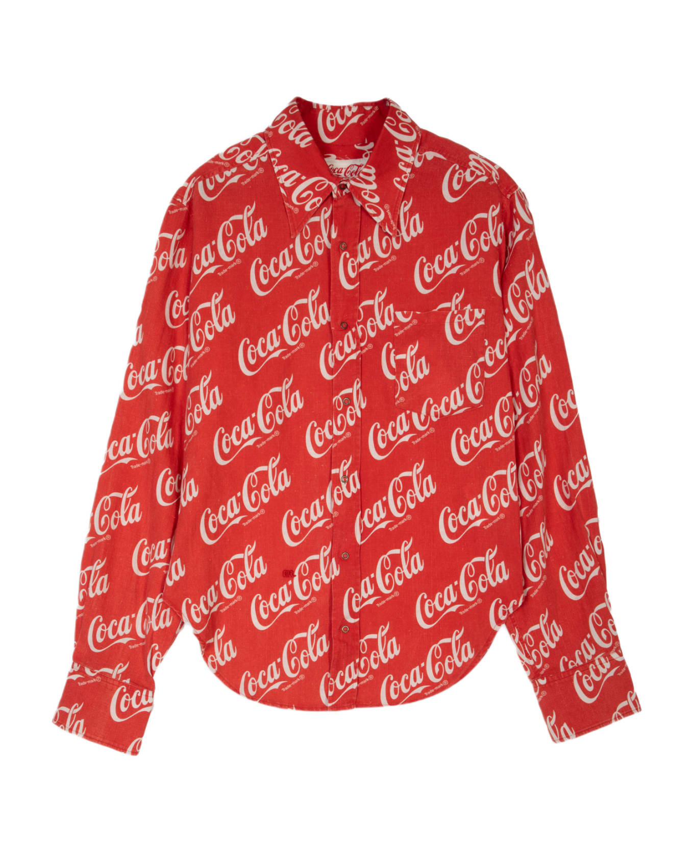 ERL Unisex Printed Button Up Shirt Woven Red linen blend Coca Cola shirt - Unisex Printed Button Up Shirt Woven - Rosso シャツ