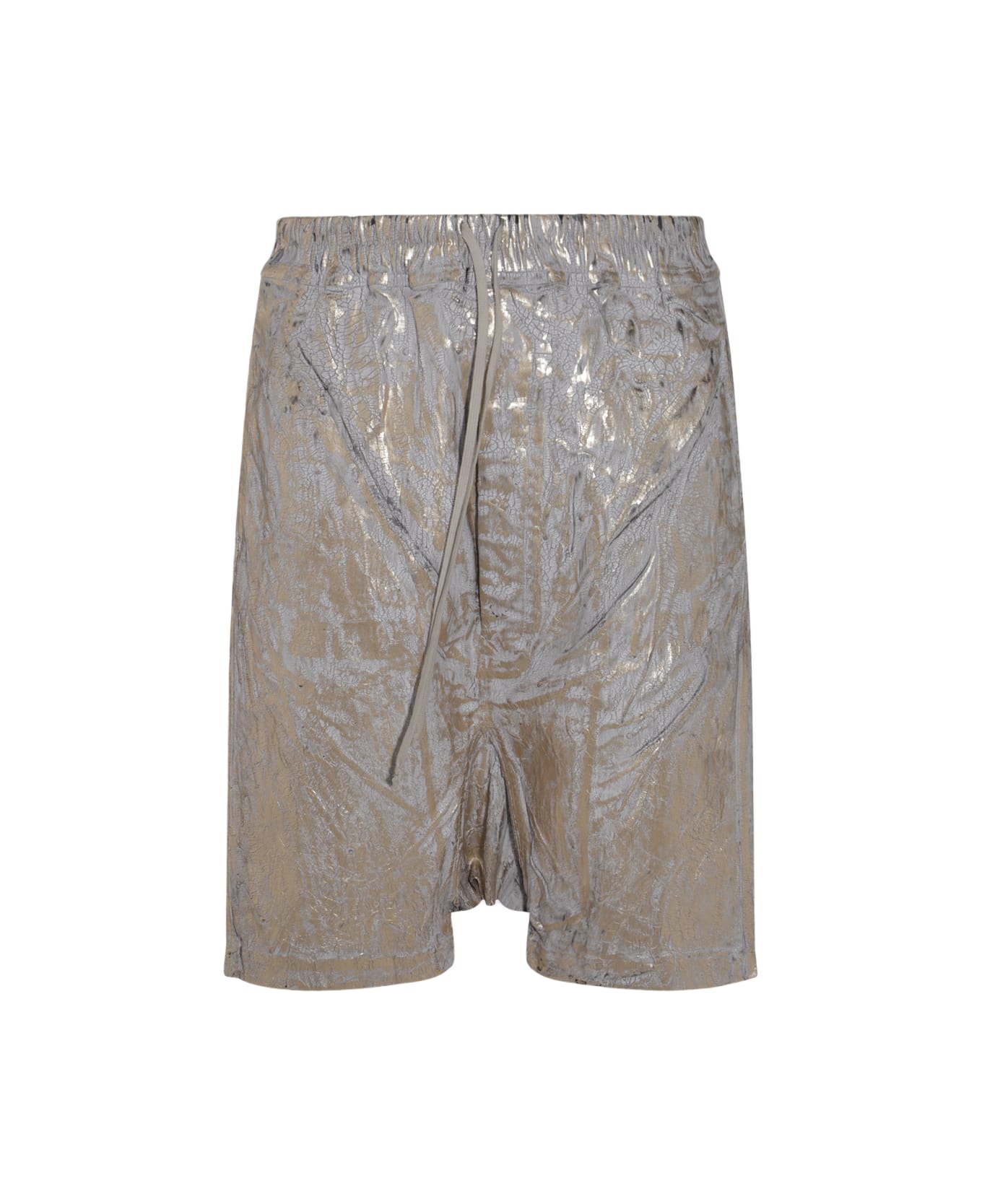 DRKSHDW Gold Tone Pods Cotton Shorts - Golden