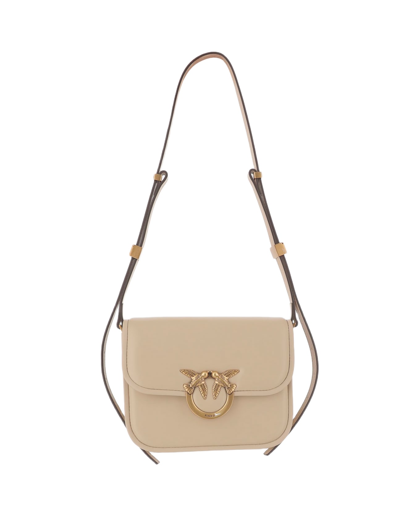 Pinko Love Box Shoulder Bag - Beige