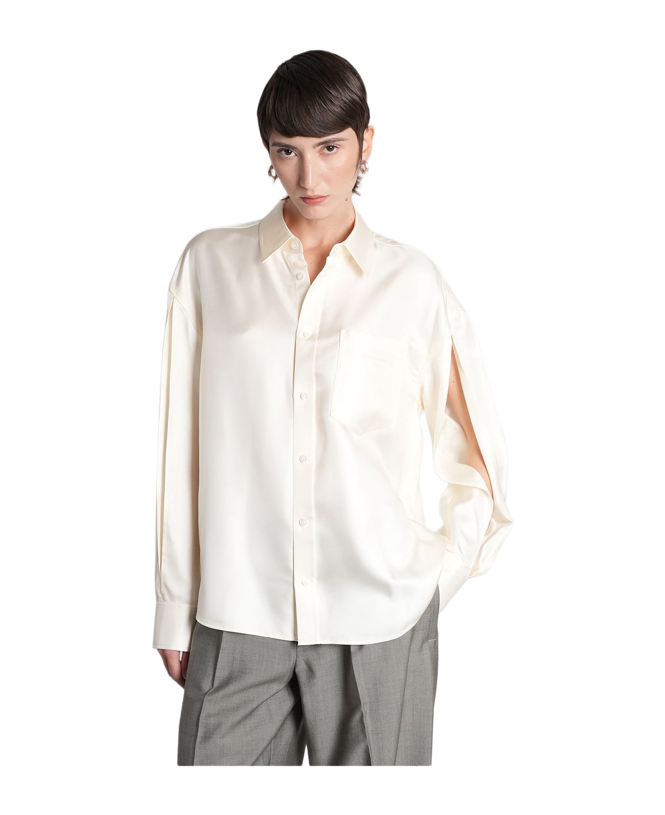 Alexander Wang Shirt In Beige Silk - IVORY
