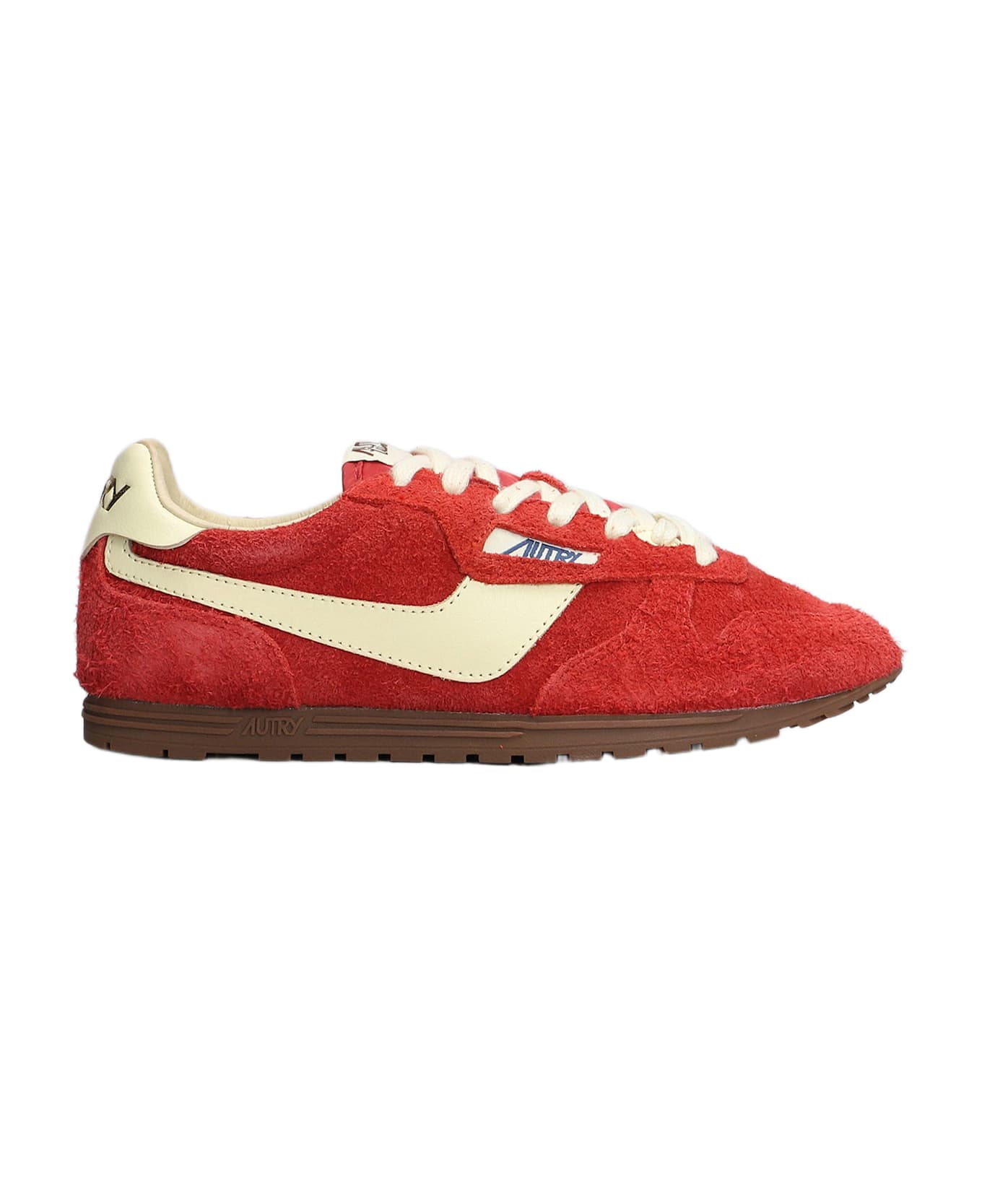 Autry Windspin Sneakers In Red Suede - red