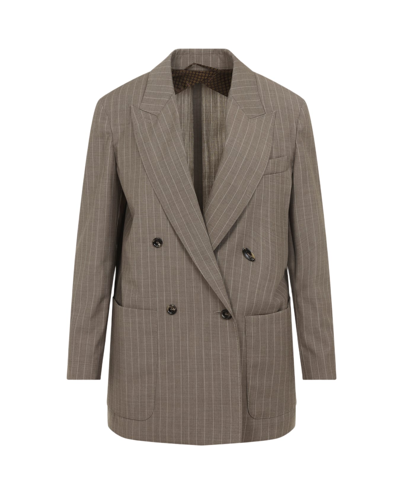 Max Mara Acciaio Pinstripe Jacket - Sable Scuro
