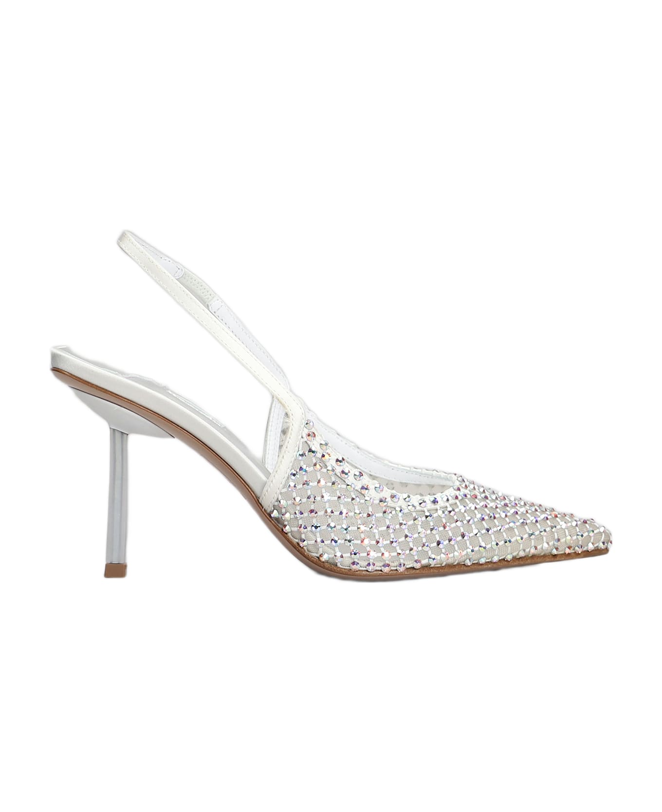 Le Silla Gilda Pumps In White Satin - white