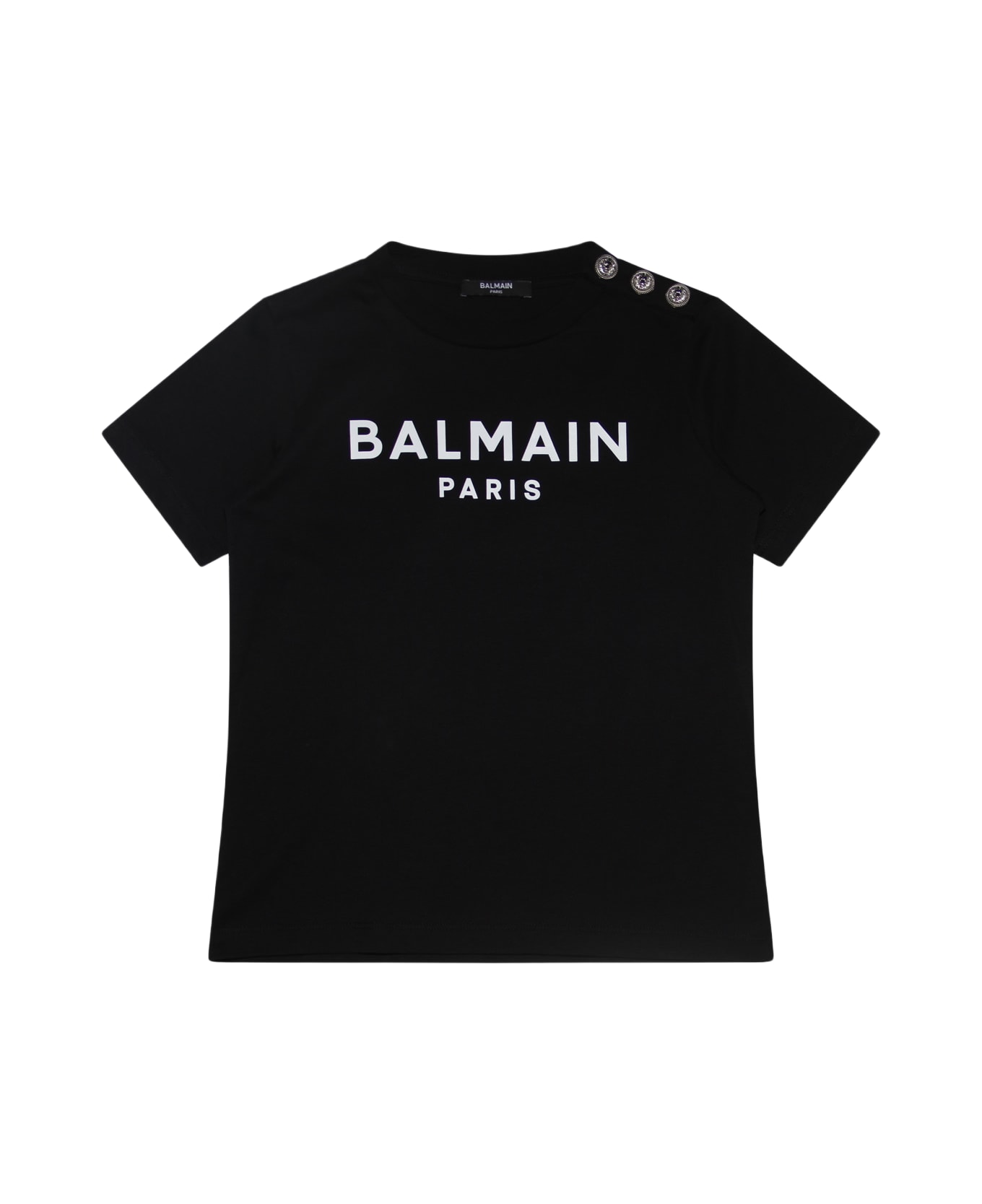 Balmain Black And White Cotton T-shirt - Black