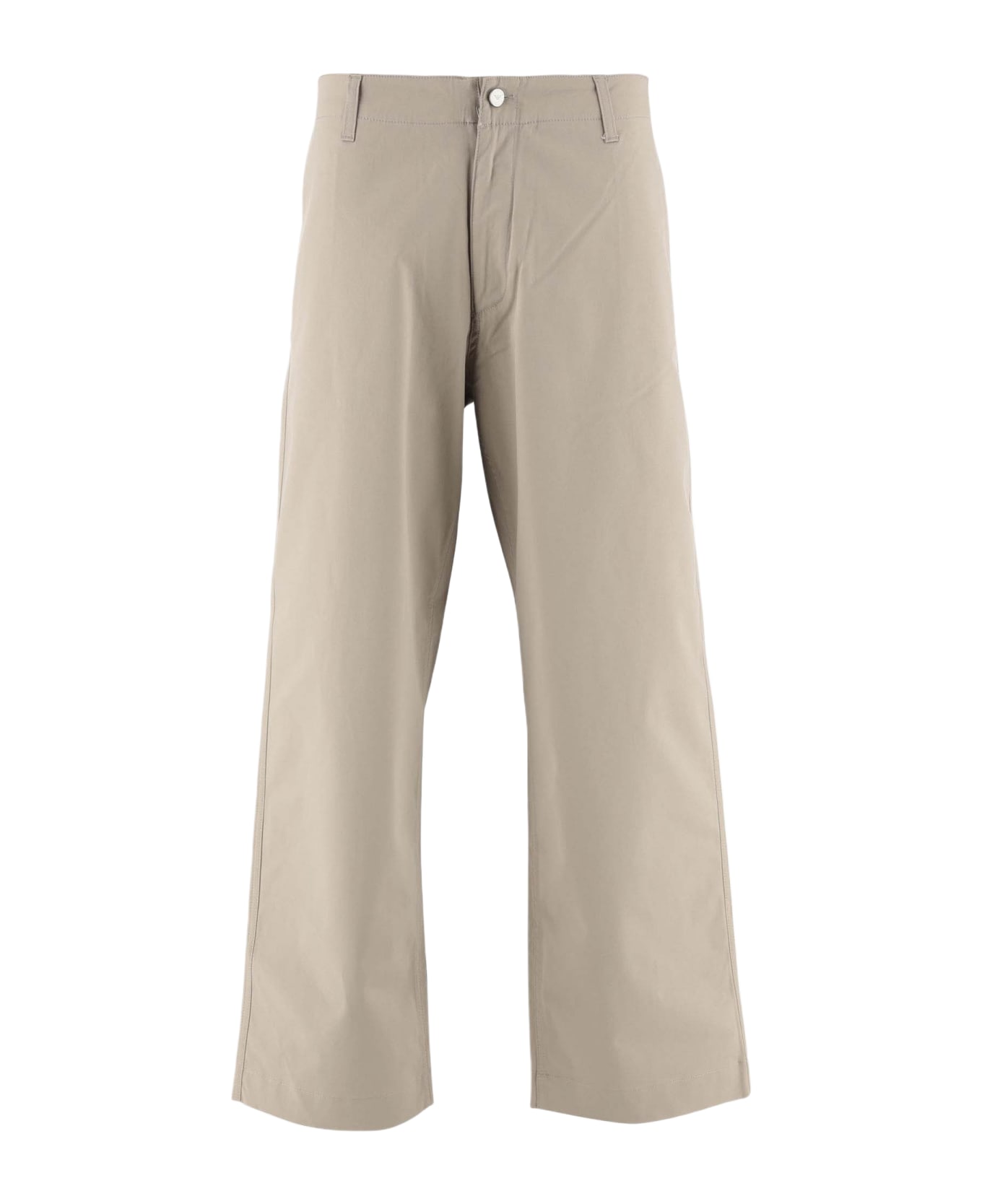 Emporio Armani Wide-leg Pants In Stretch Cotton - Beige
