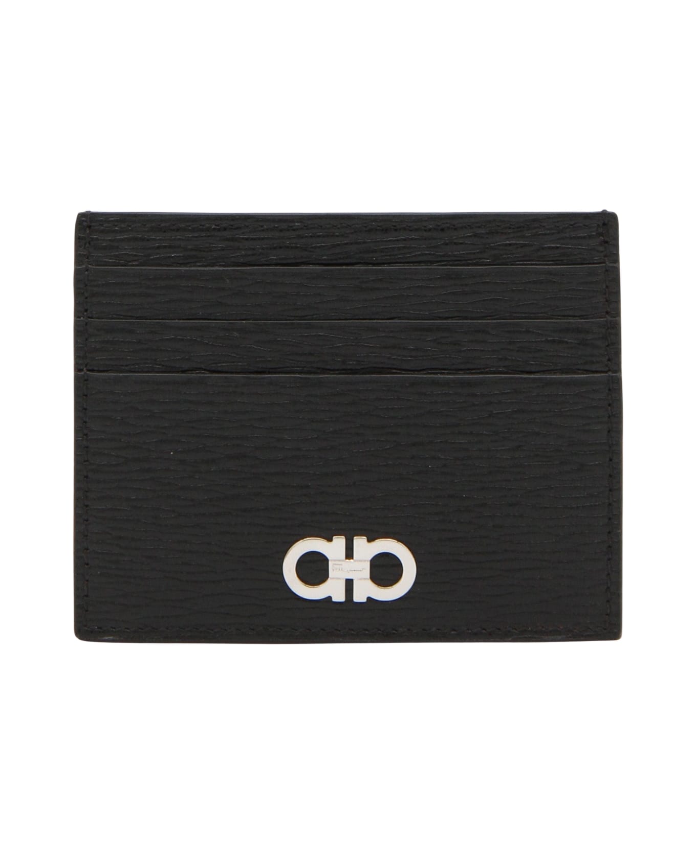 Ferragamo Black Leather Cardholder - Black
