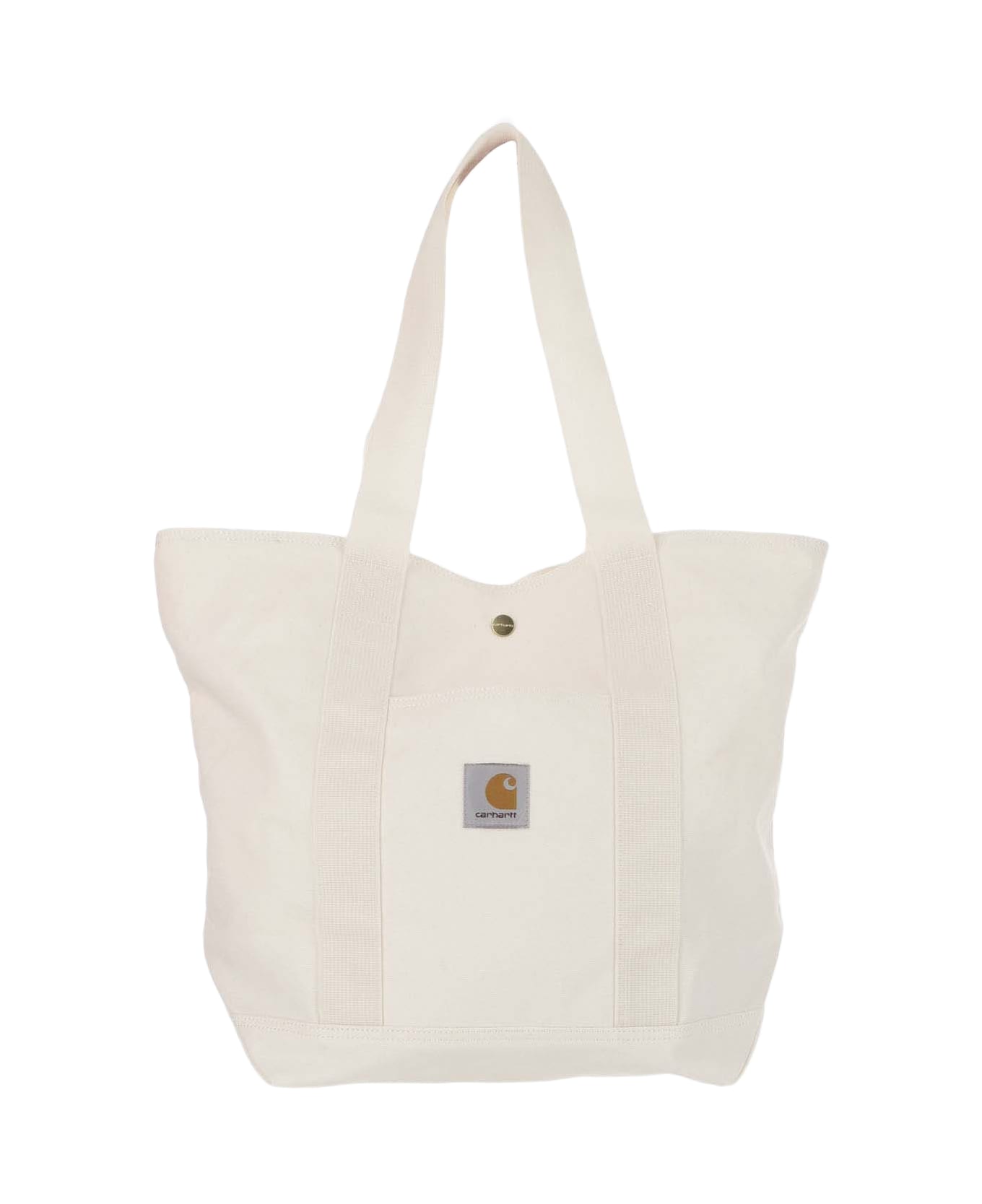 Carhartt Canvas Tote Bag With Logo - Ivory