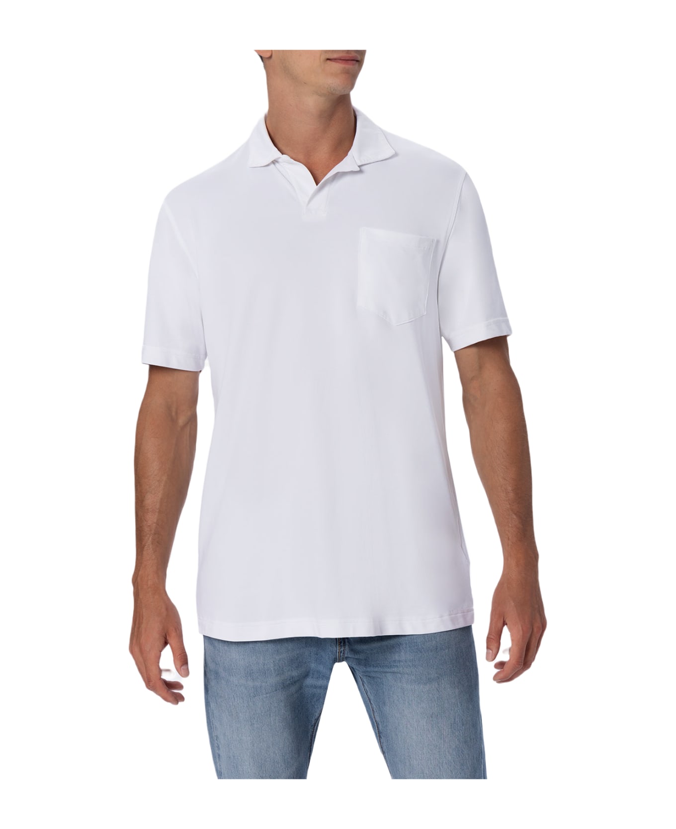 MC2 Saint Barth Man Off-white Technical Piquet Polo Shirt Camber - WHITE