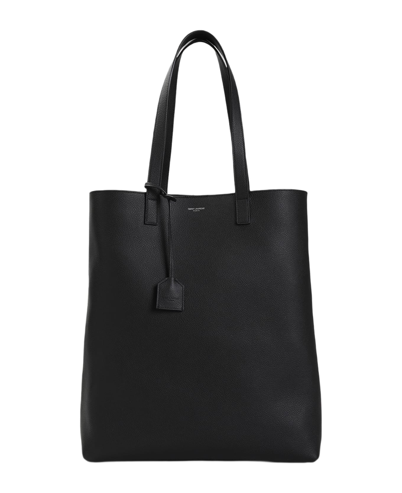 Saint Laurent Grained Leather Bold Shopping Bag - Black