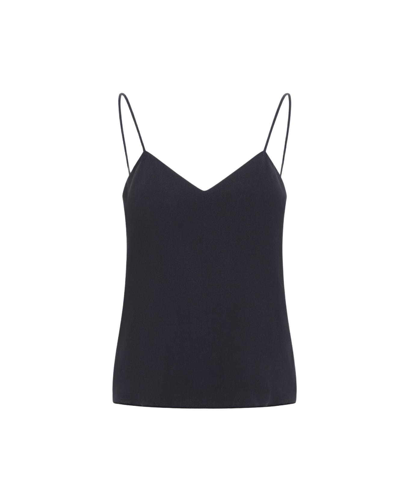 Max Mara Unghia Washed Silk Tank Top - Blu Marino