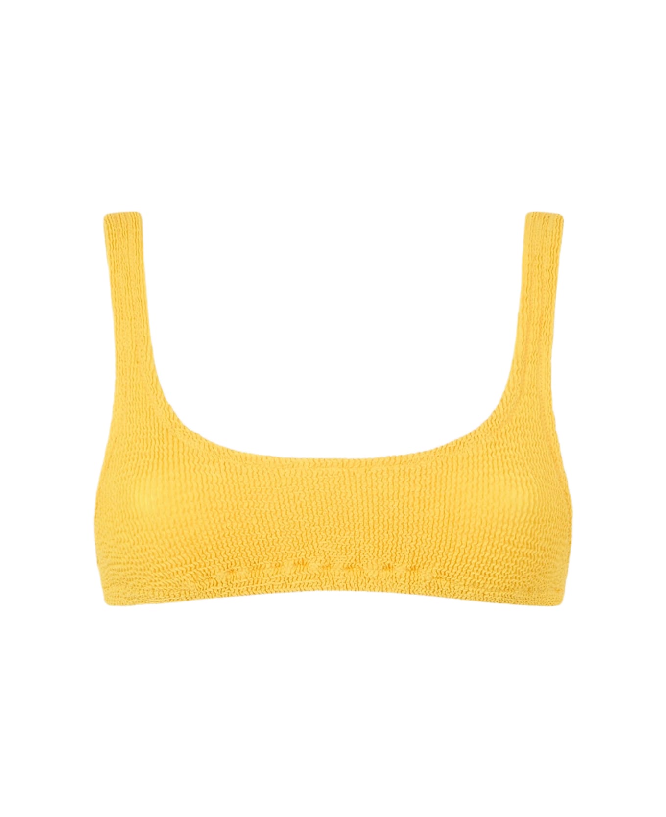 MC2 Saint Barth Woman Yellow Crinkle Bralette Top Swimsuit - YELLOW
