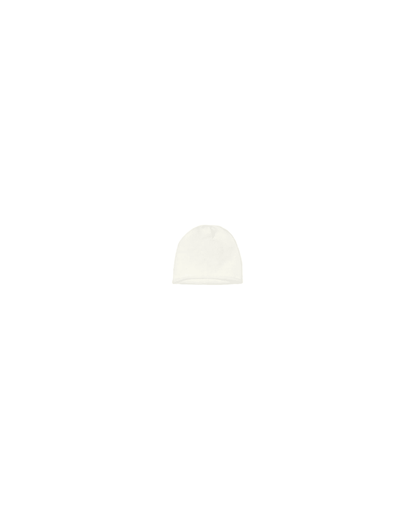Little Bear Ribbed Hat - White