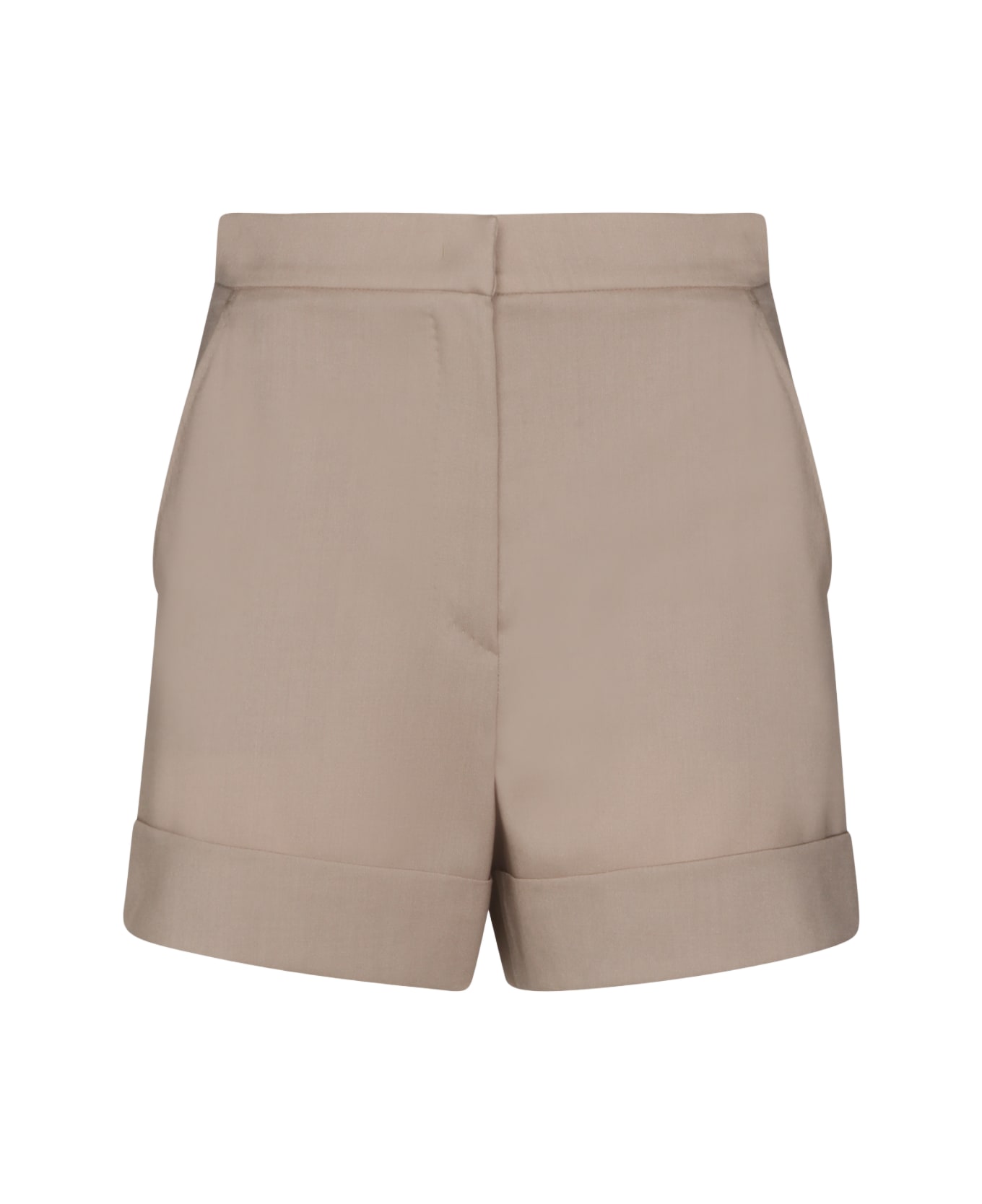 Max Mara Beige Wool Blend Shorts - Sand