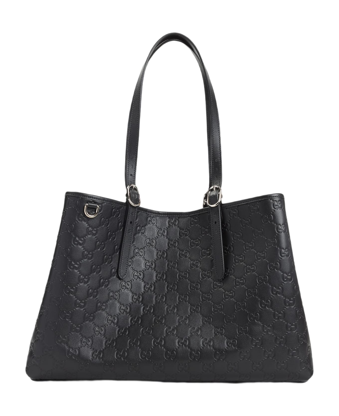 Gucci Emblem Gg Tote Bag - Black