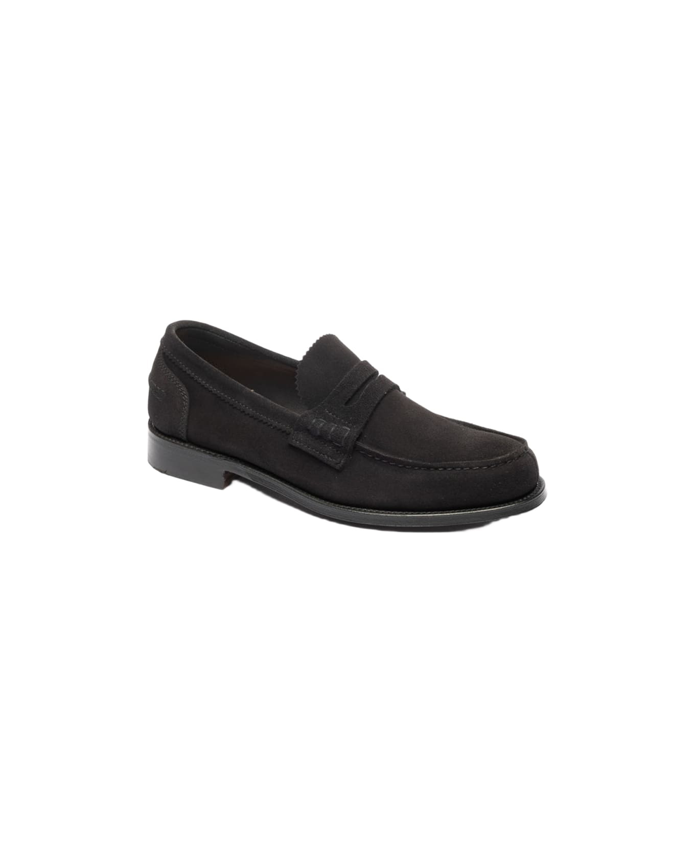 Cheaney Black Suede Penny Loafer - Nero
