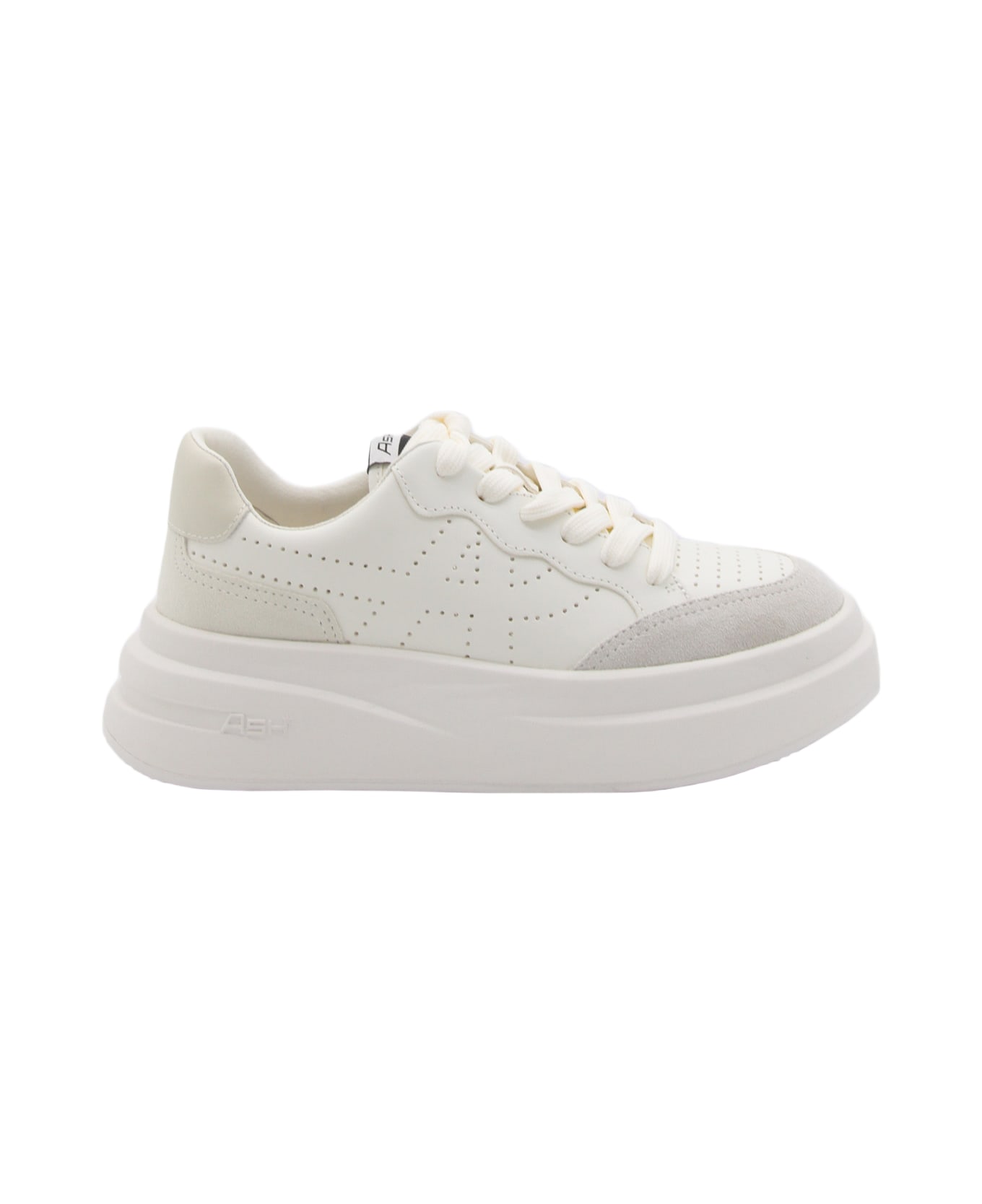 Ash White And Talc Leather Sneakers - WHITE/TALC