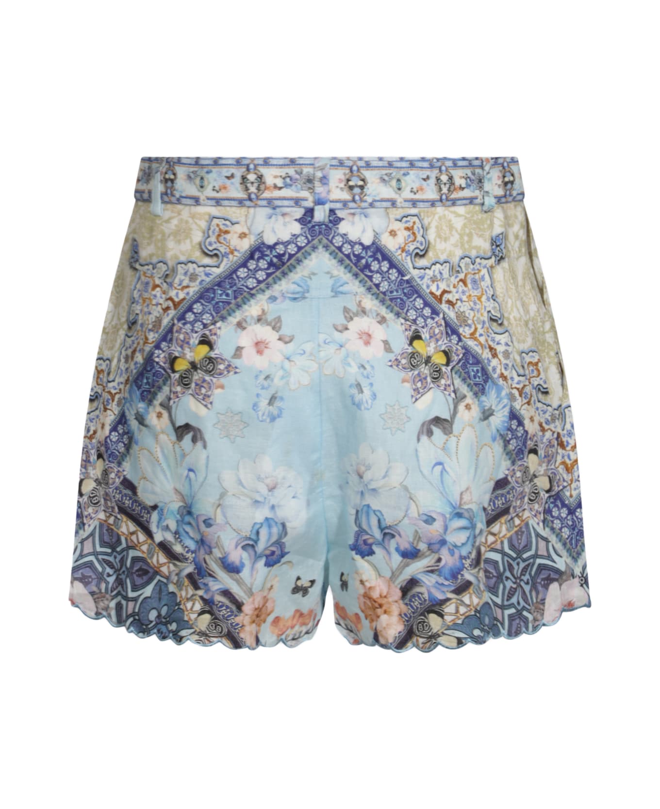 Camilla Blue Silk Shorts - AL MANIAL PALACE
