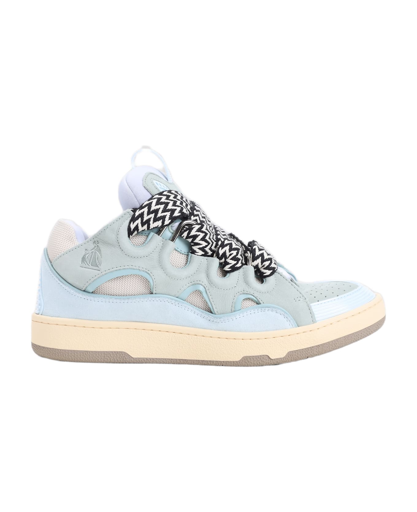 Lanvin Suede Leather Curb Sneakers - Pale Blue