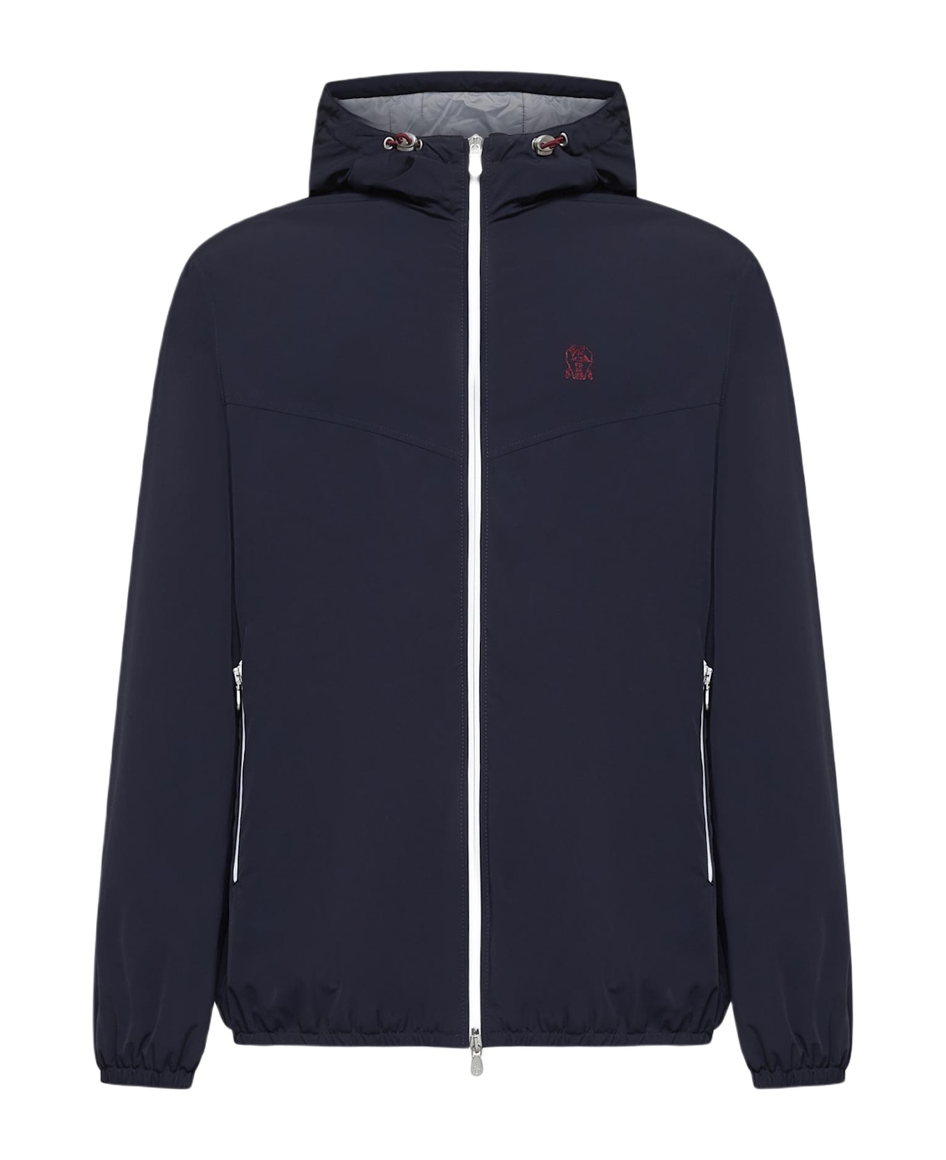 Brunello Cucinelli Hooded Nylon Jacket - Blue