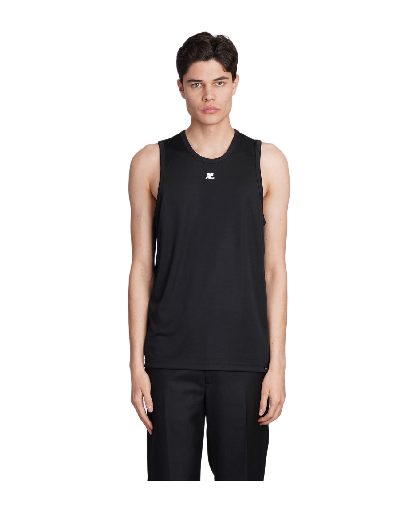 Courrèges Tank Top In Black Polyester - black
