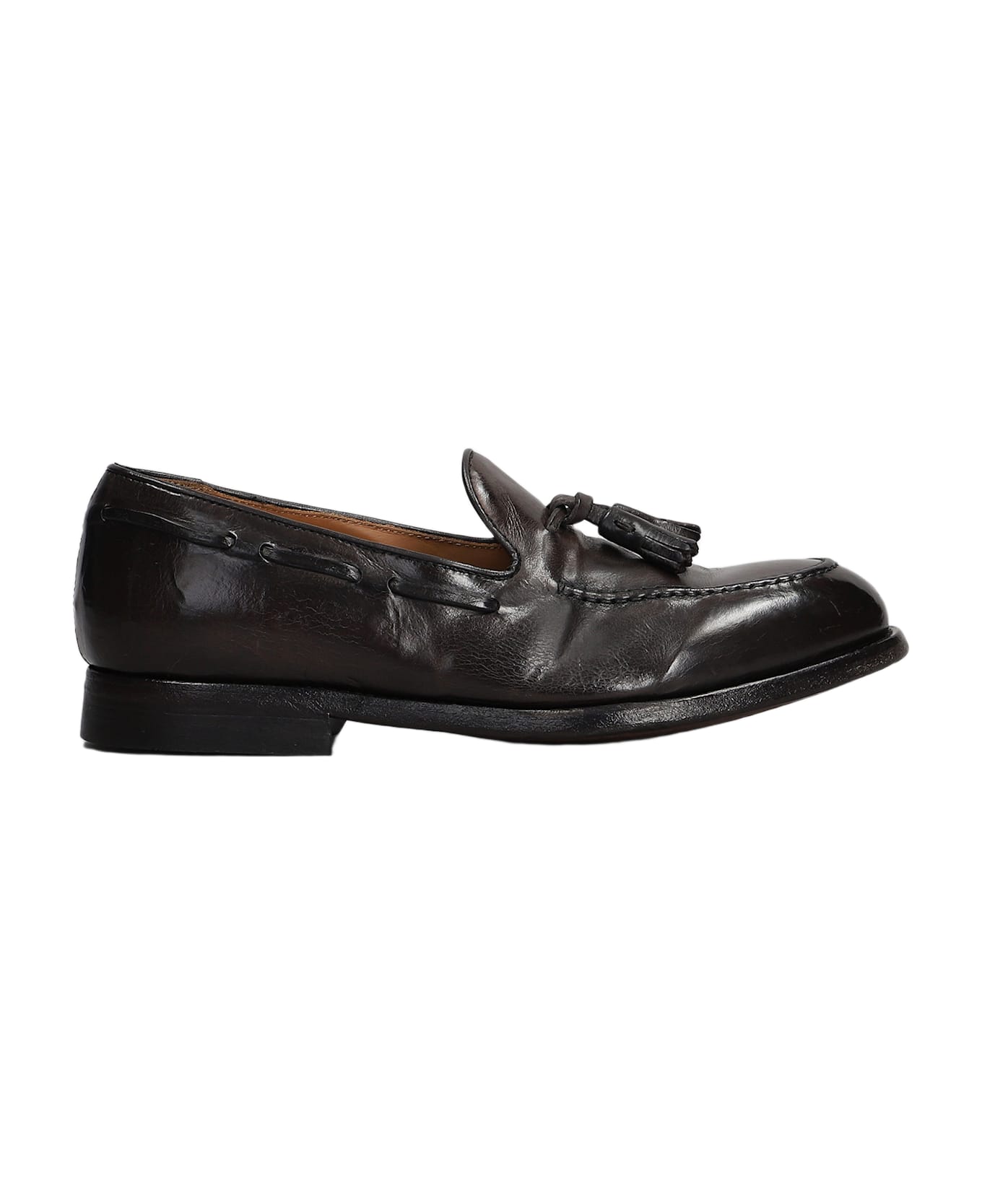 Green George Loafers In Dark Brown Leather - dark brown