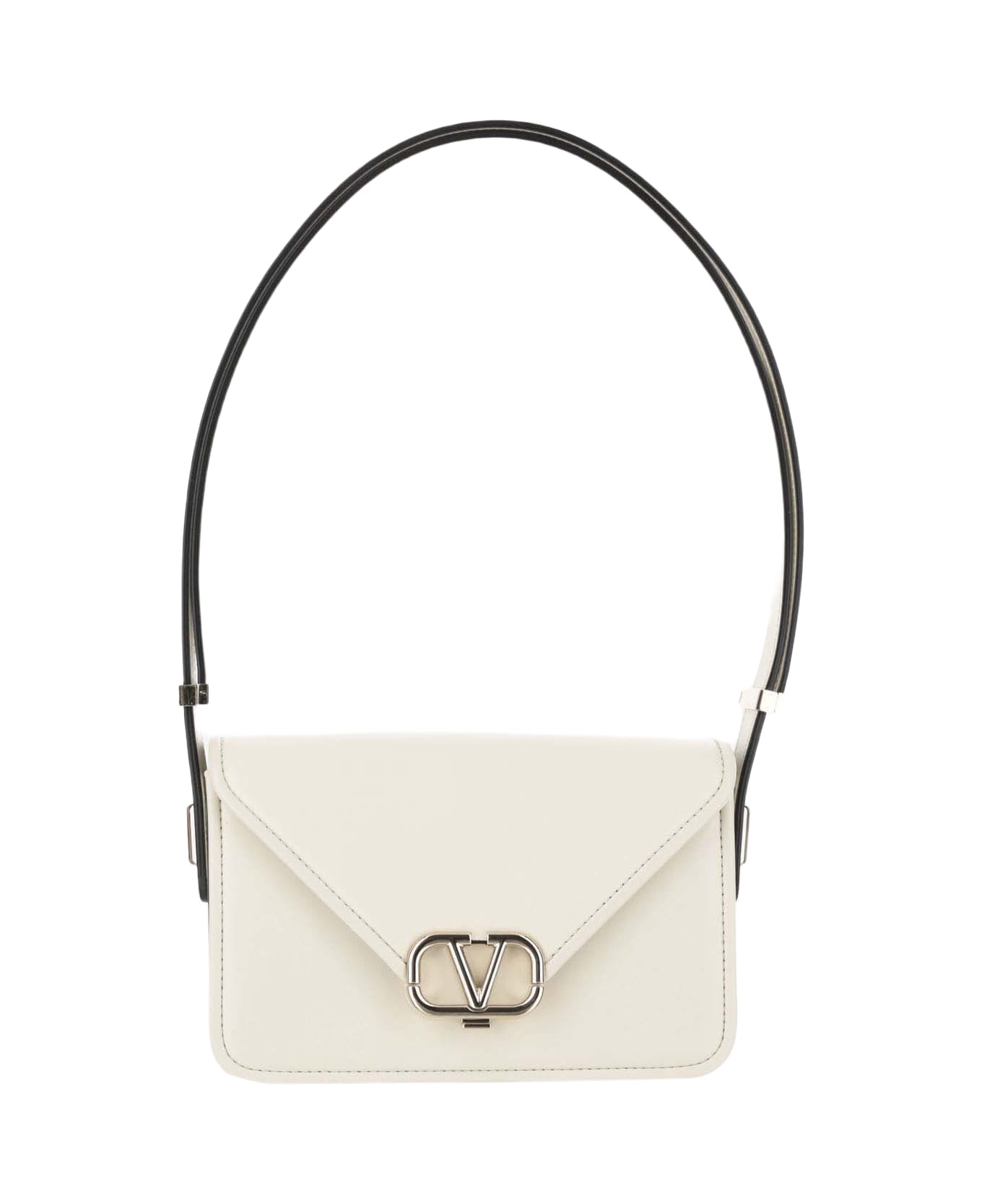 Valentino Garavani Letter Bag Small Shoulder Bag In Smooth Calfskin - White