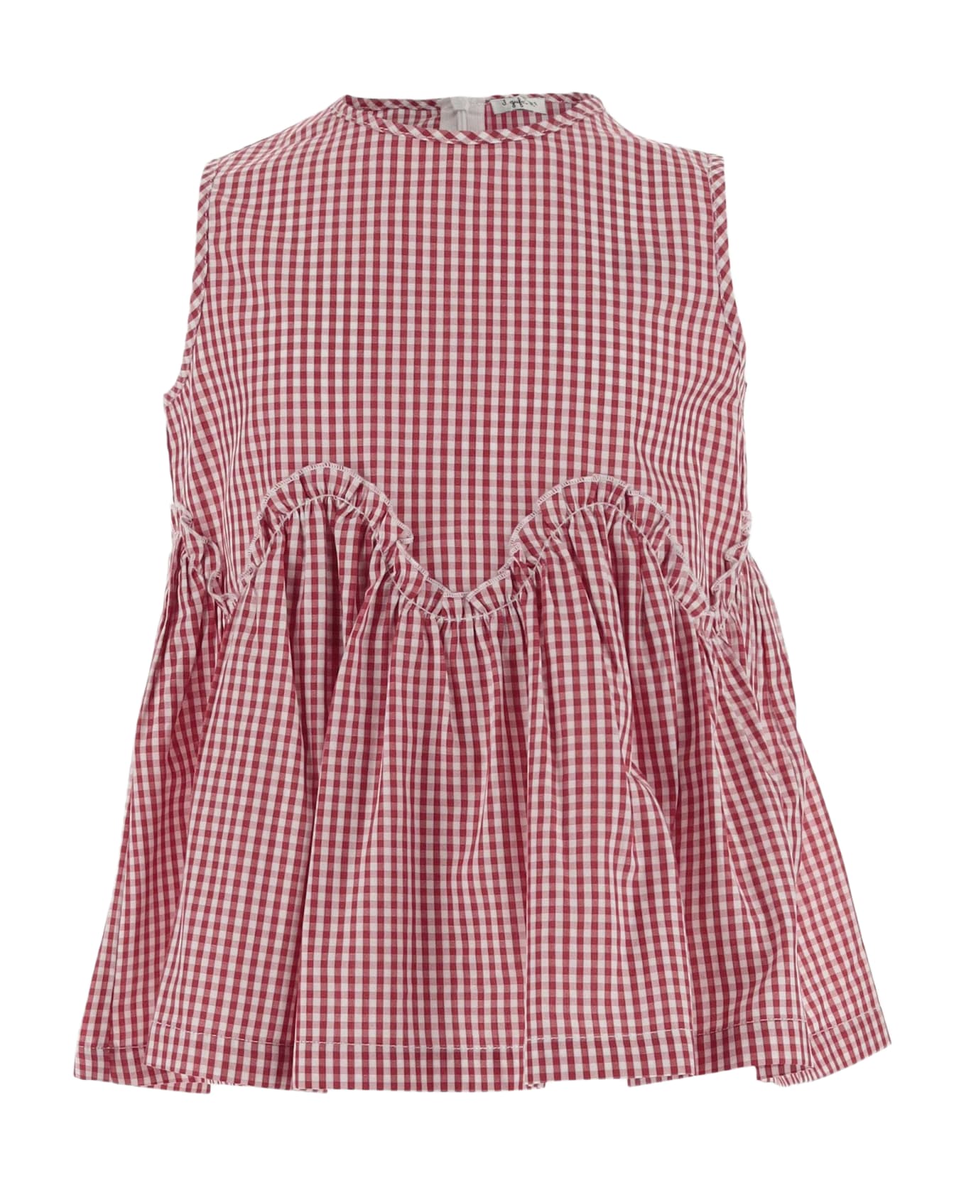 Il Gufo Cotton Blouse With Vichy Print - Red