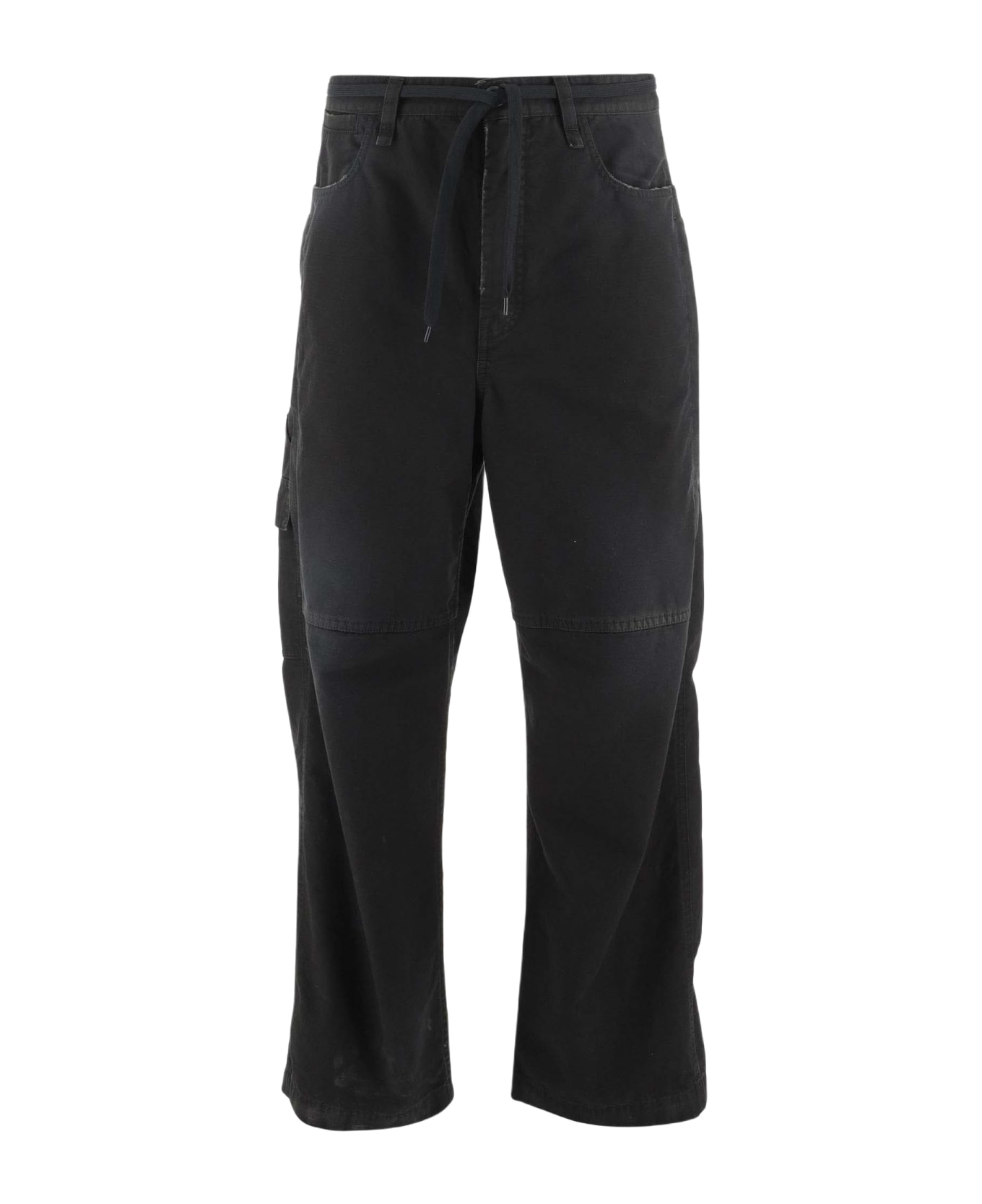 Balenciaga Cropped Skater Pants In Cotton Denim - Black